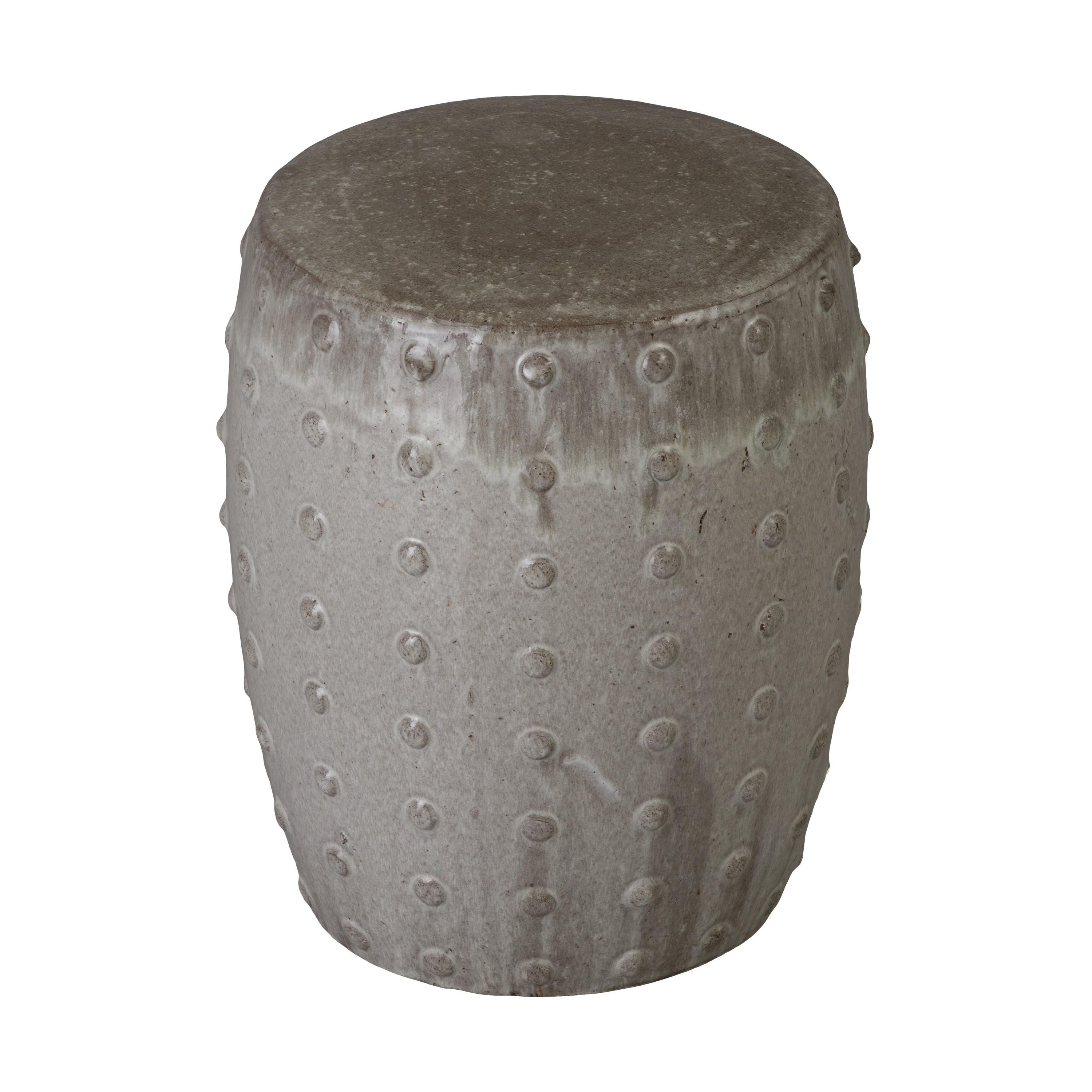 Stud 18 in. Gray Ceramic Garden Stool