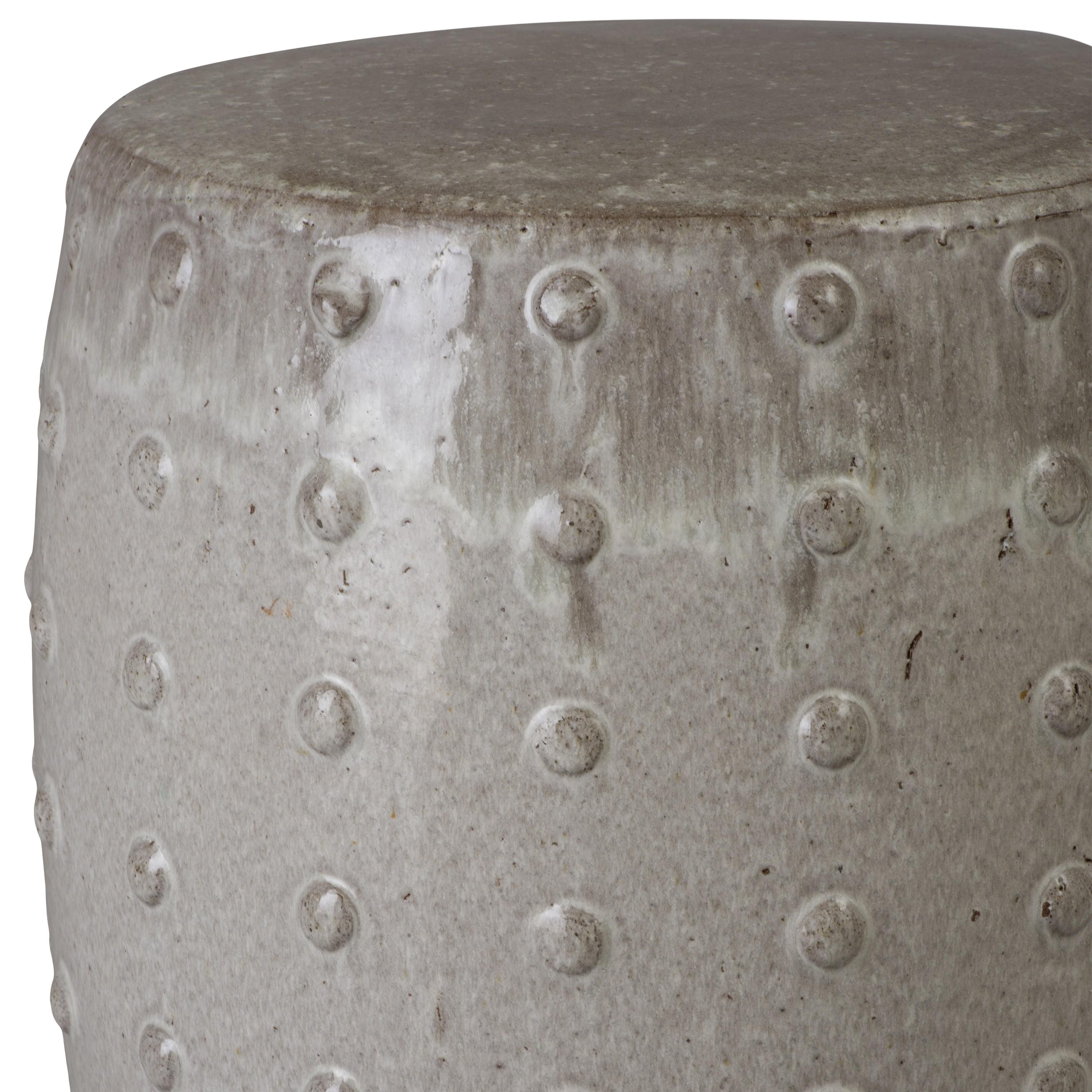 Stud 18 in. Gray Ceramic Garden Stool