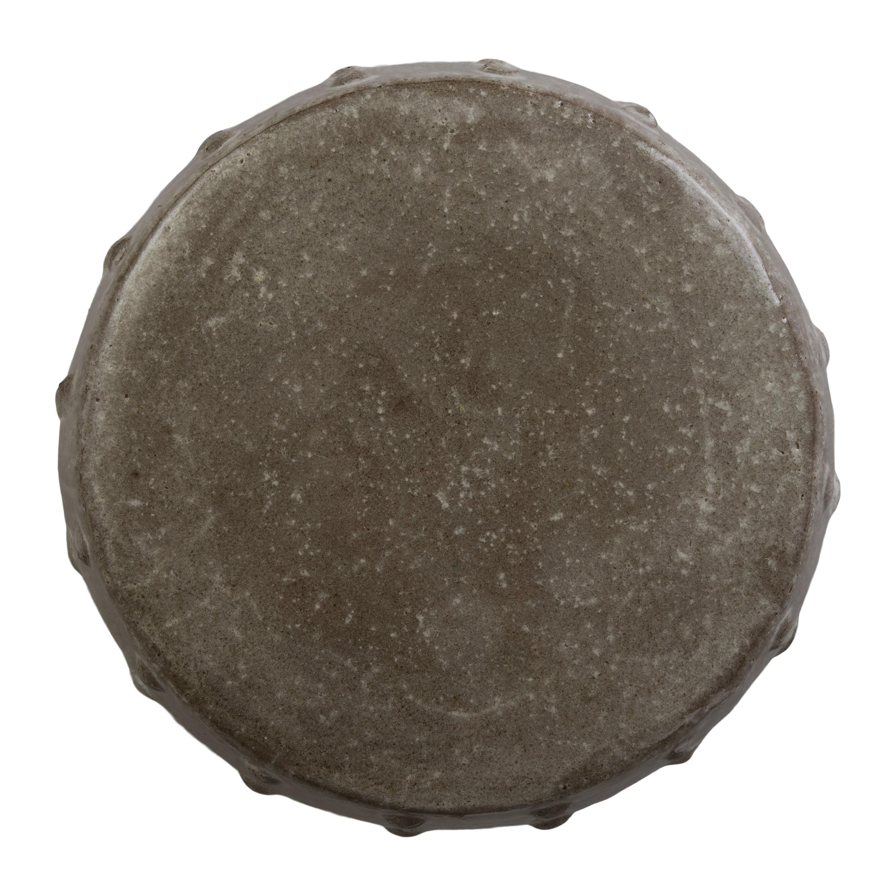 Stud 18 in. Gray Ceramic Garden Stool