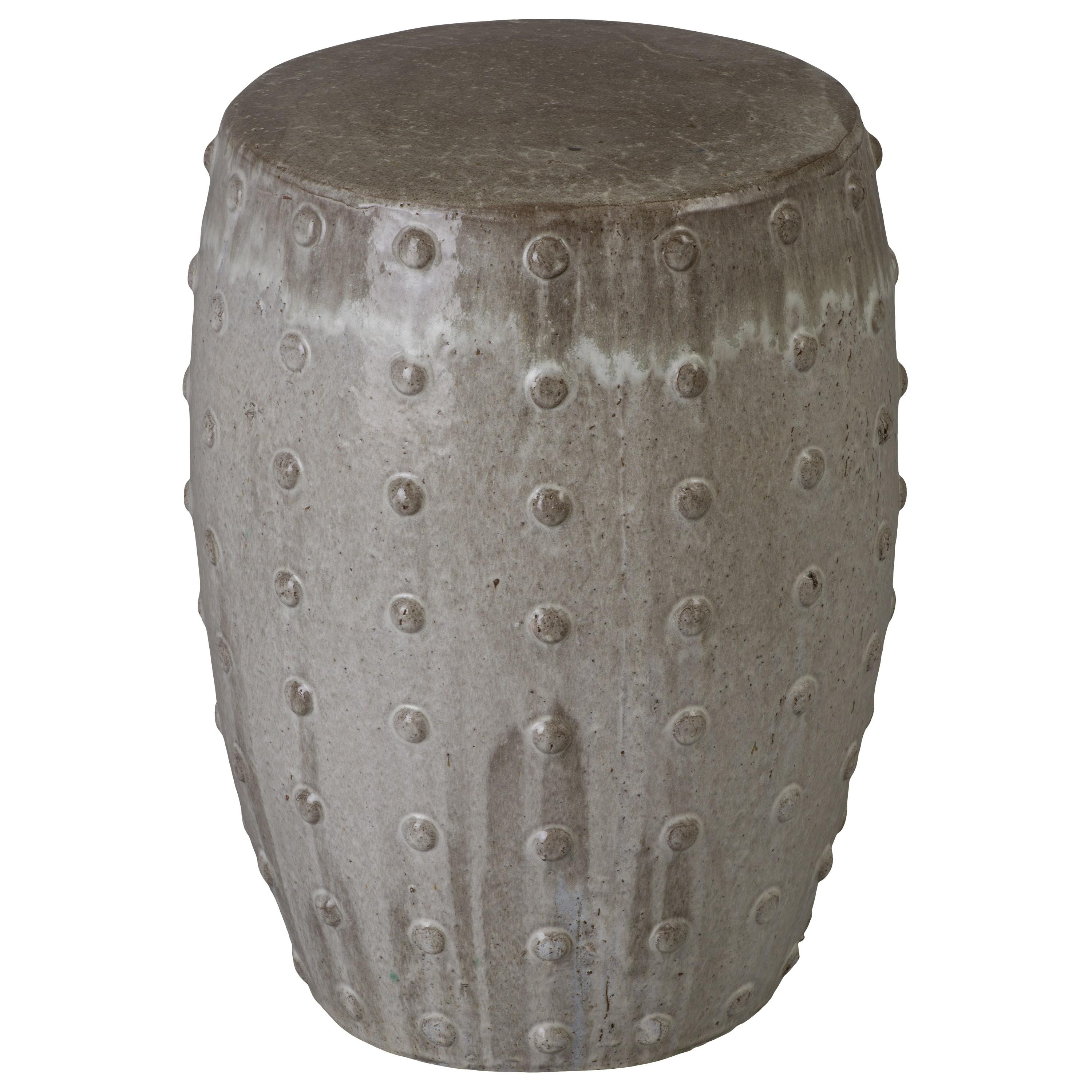 Stud 22 in. Gray Ceramic Garden Stool