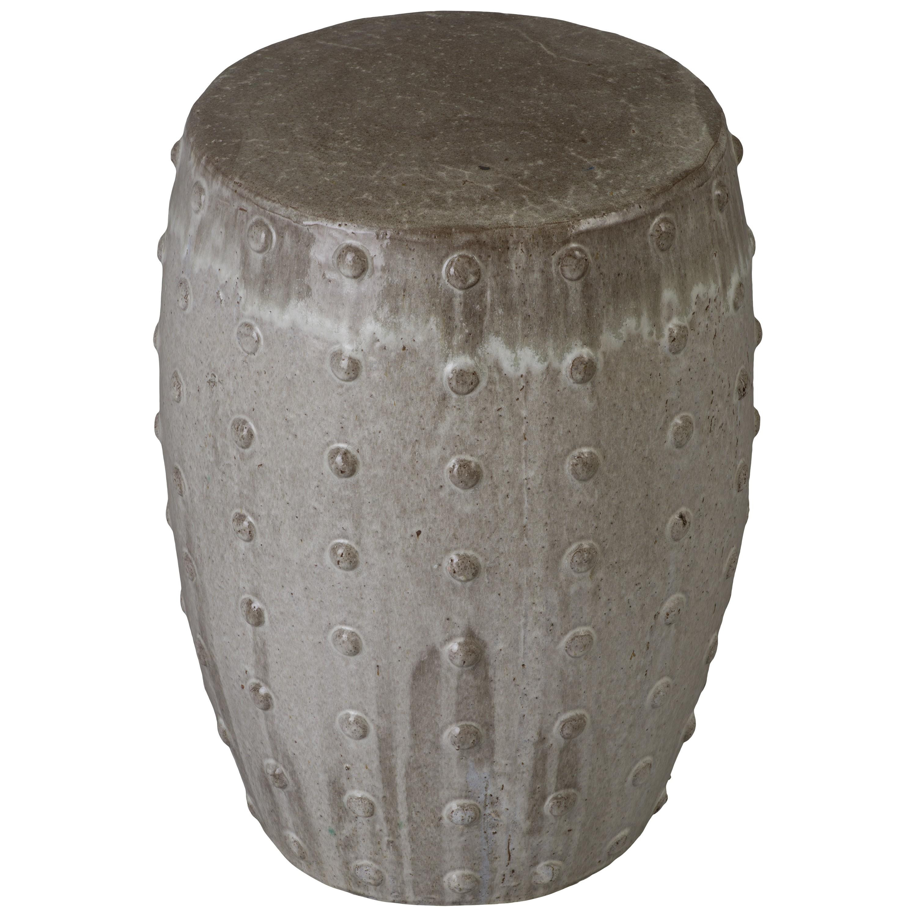Stud 22 in. Gray Ceramic Garden Stool