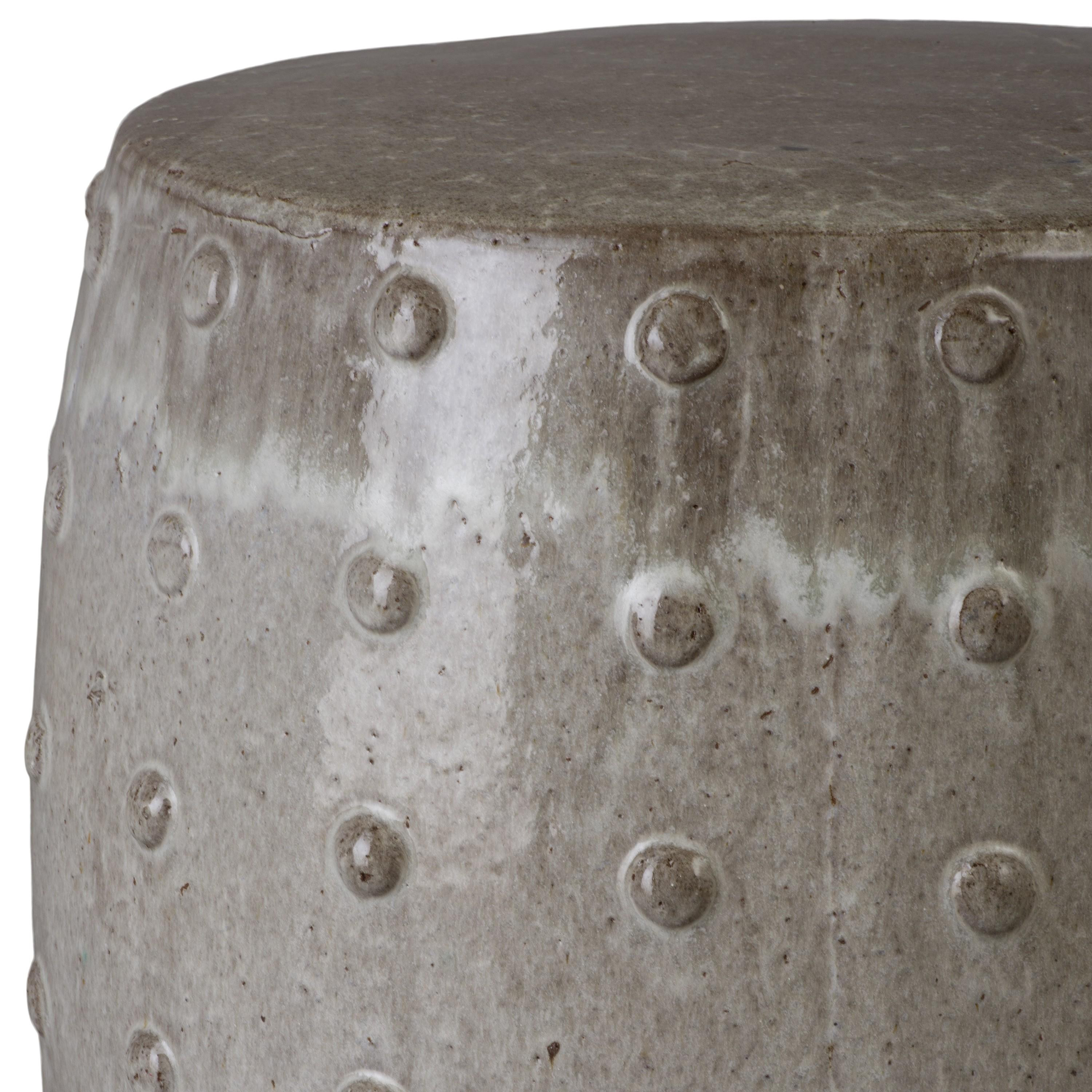 Stud 22 in. Gray Ceramic Garden Stool