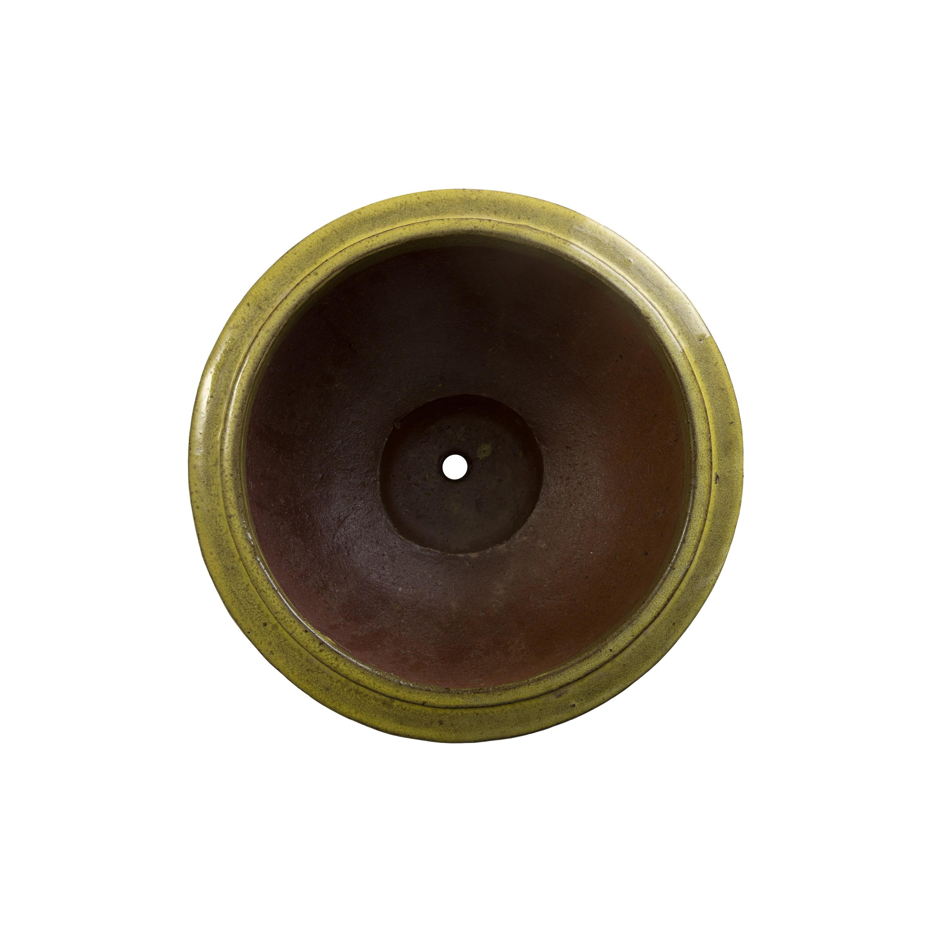 Anduze 10 in. French Yellow Ceramic Planter