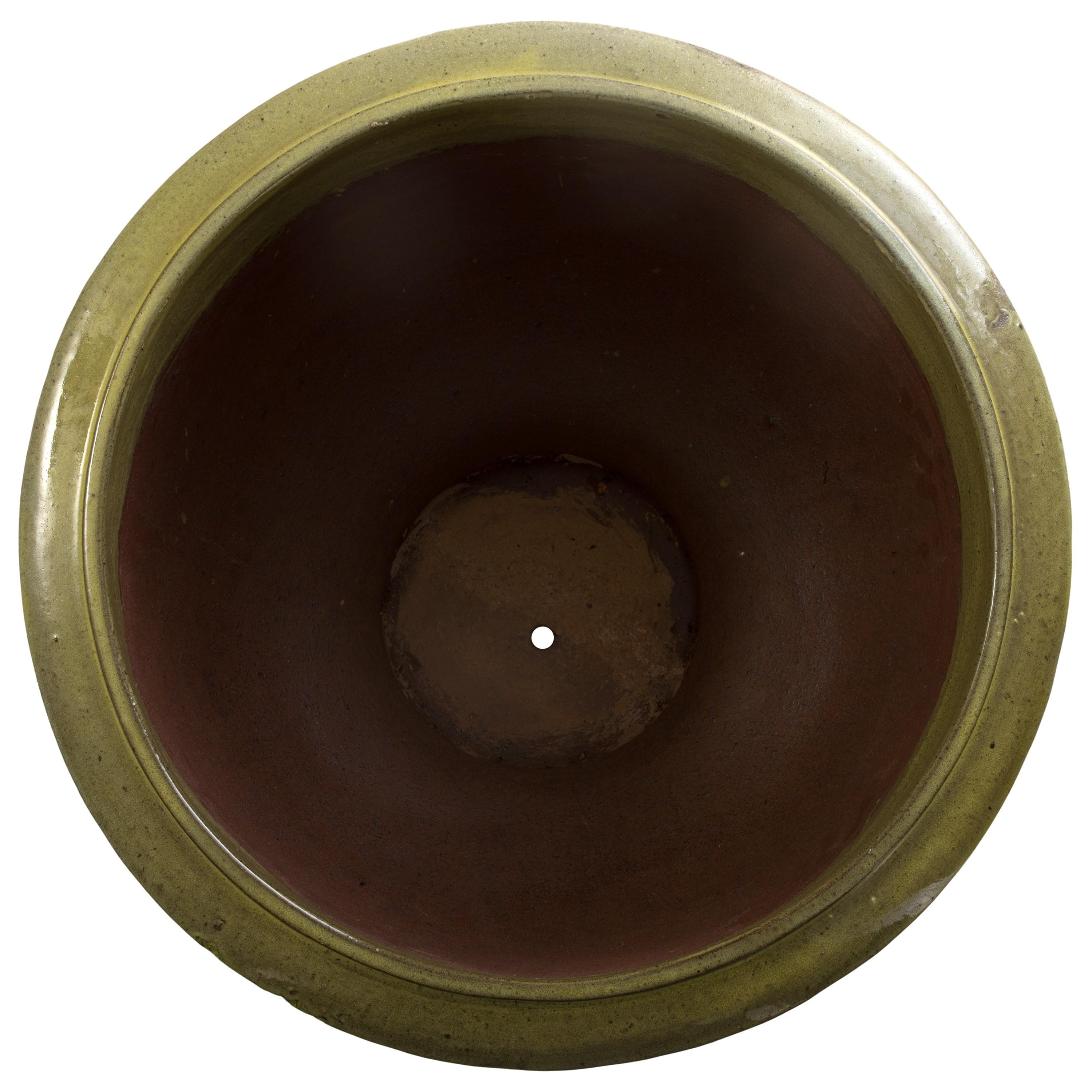 Anduze 20 in. French Yellow Ceramic Planter