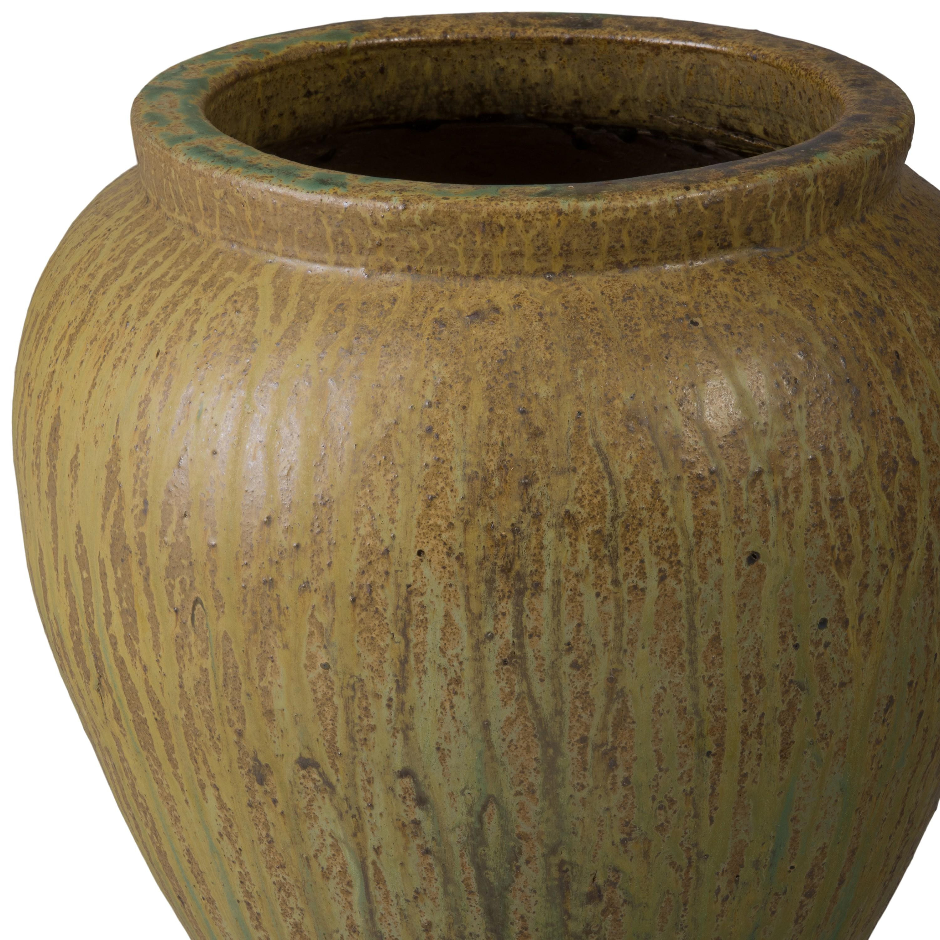 Urge 14 in. Distressed Antique Ceramic Planter