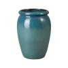 Convex 21 in. Teal Ceramic Planter