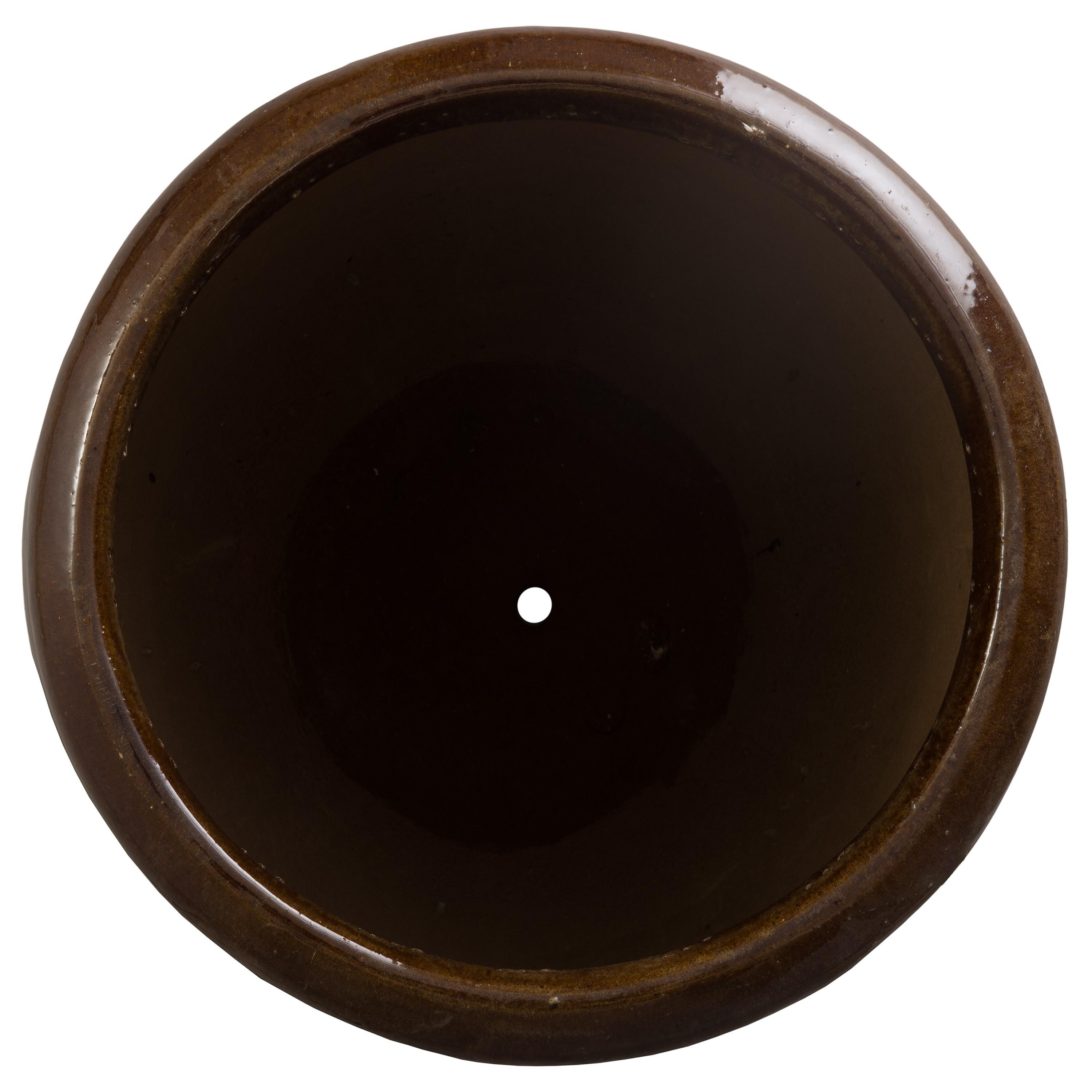 Convex 26.5 in. Variegated Olive Ceramic Planter