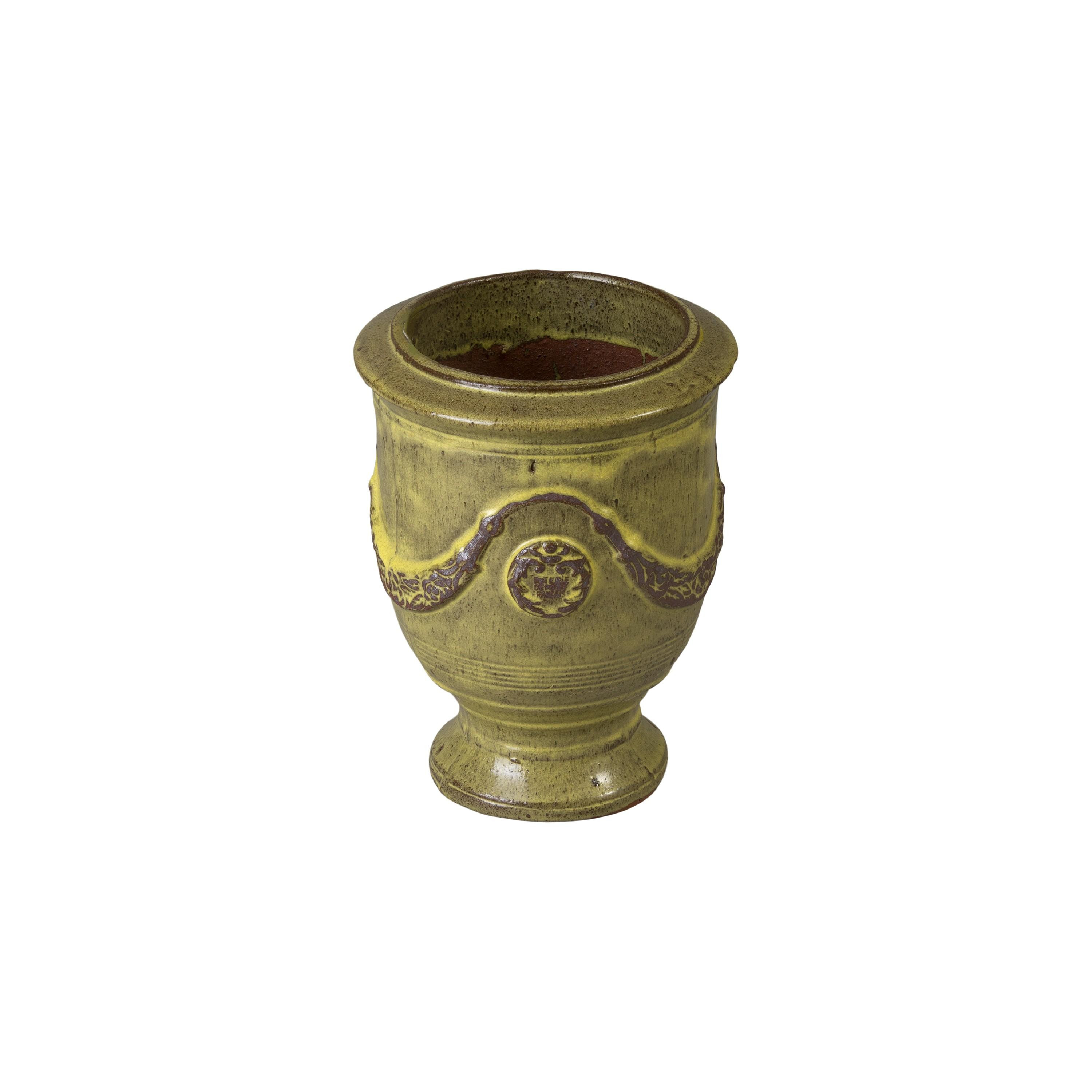 Anduze 16 in. French Yellow Ceramic Planter