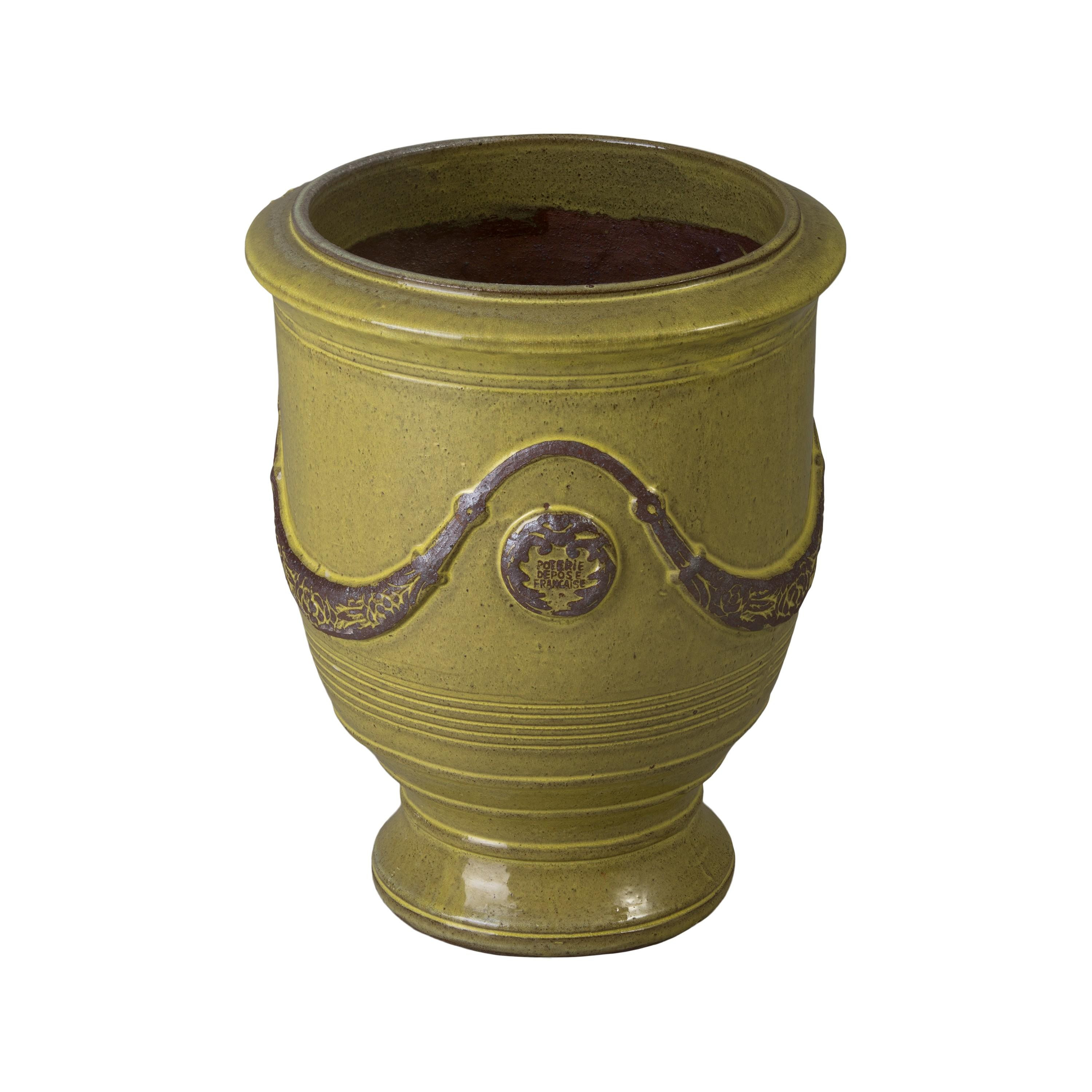 Anduze 23 in. French Yellow Ceramic Planter