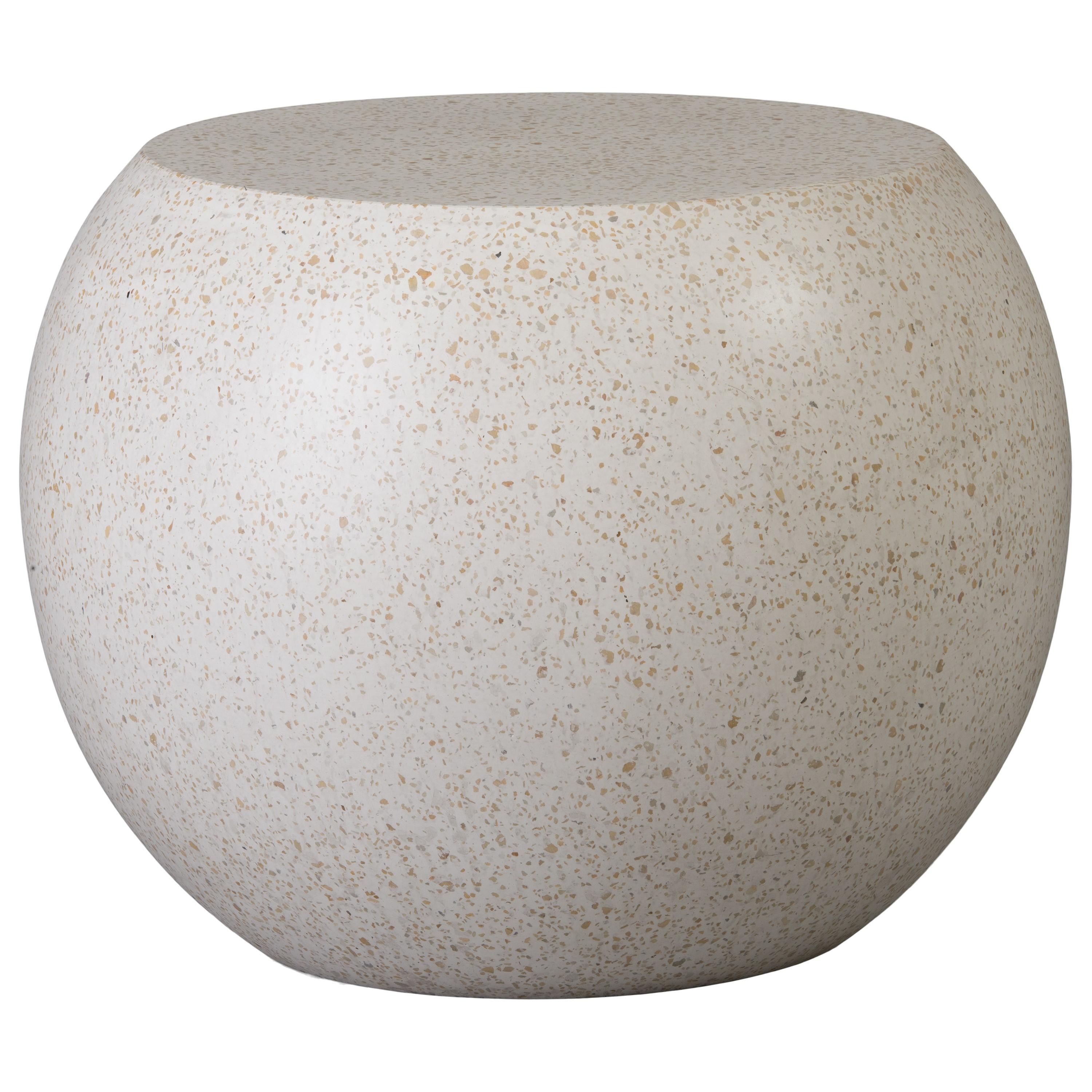 Convex 19 in. Yellow Terrazzo Garden Stool/Side Table