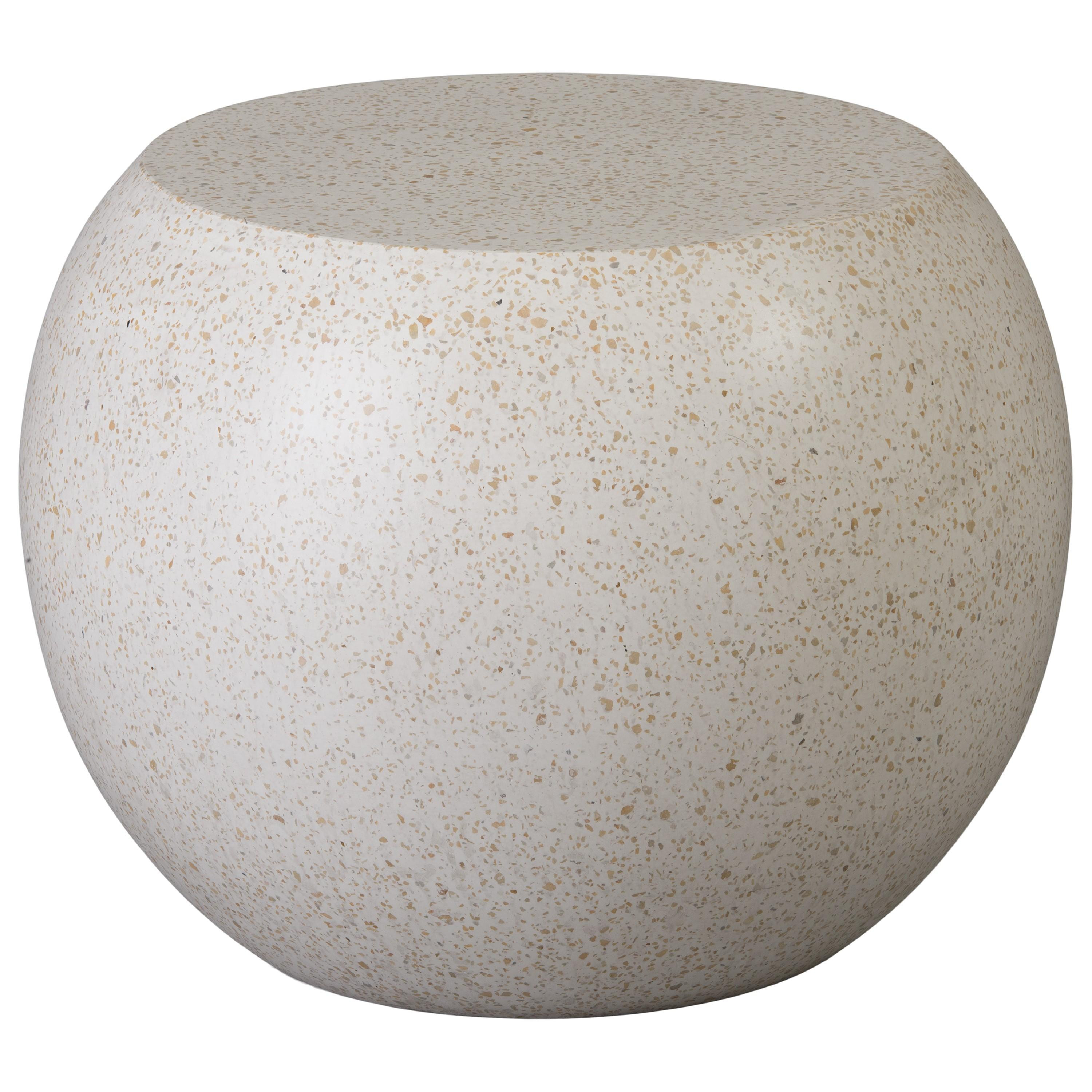 Convex 19 in. Yellow Terrazzo Garden Stool/Side Table