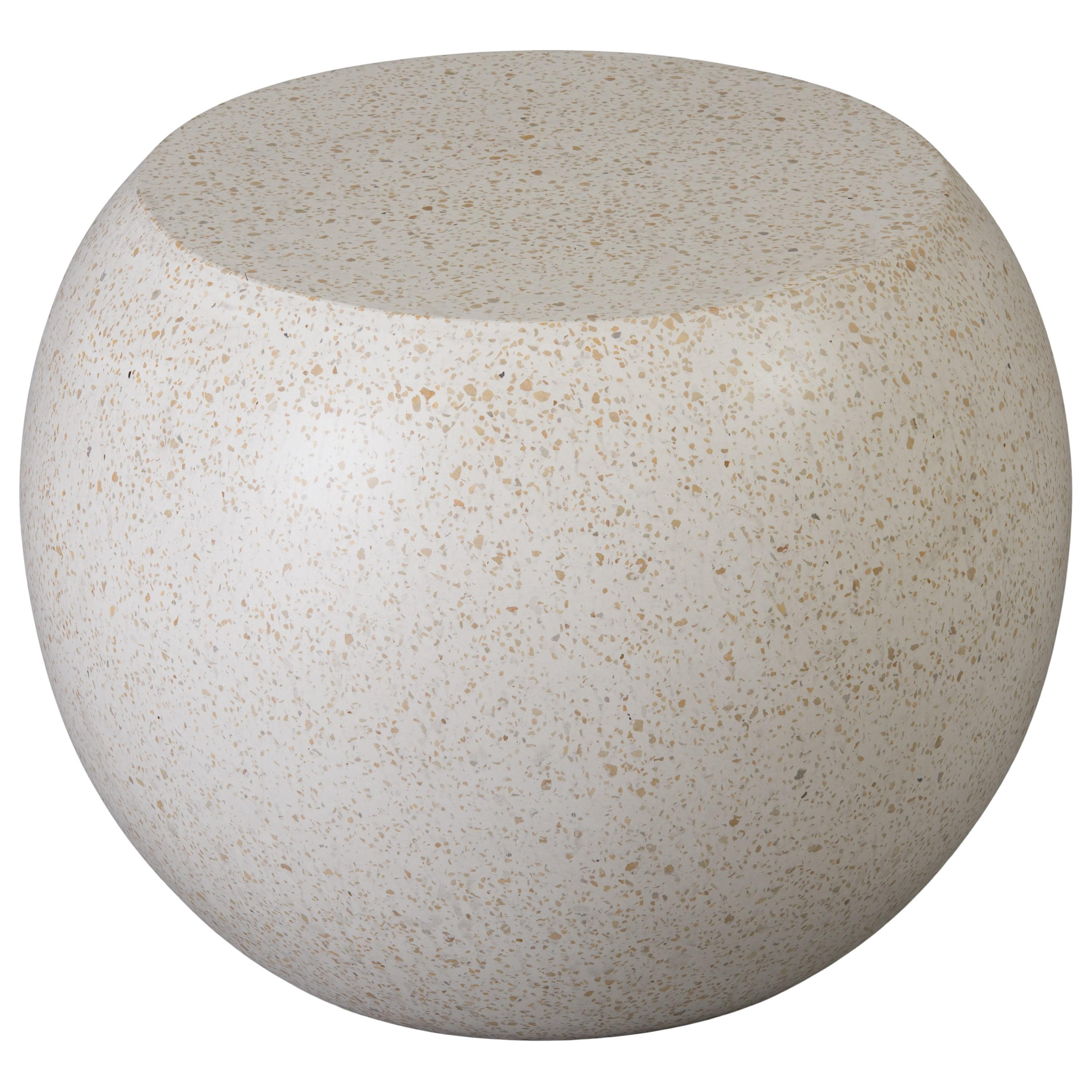 Convex 19 in. Yellow Terrazzo Garden Stool/Side Table
