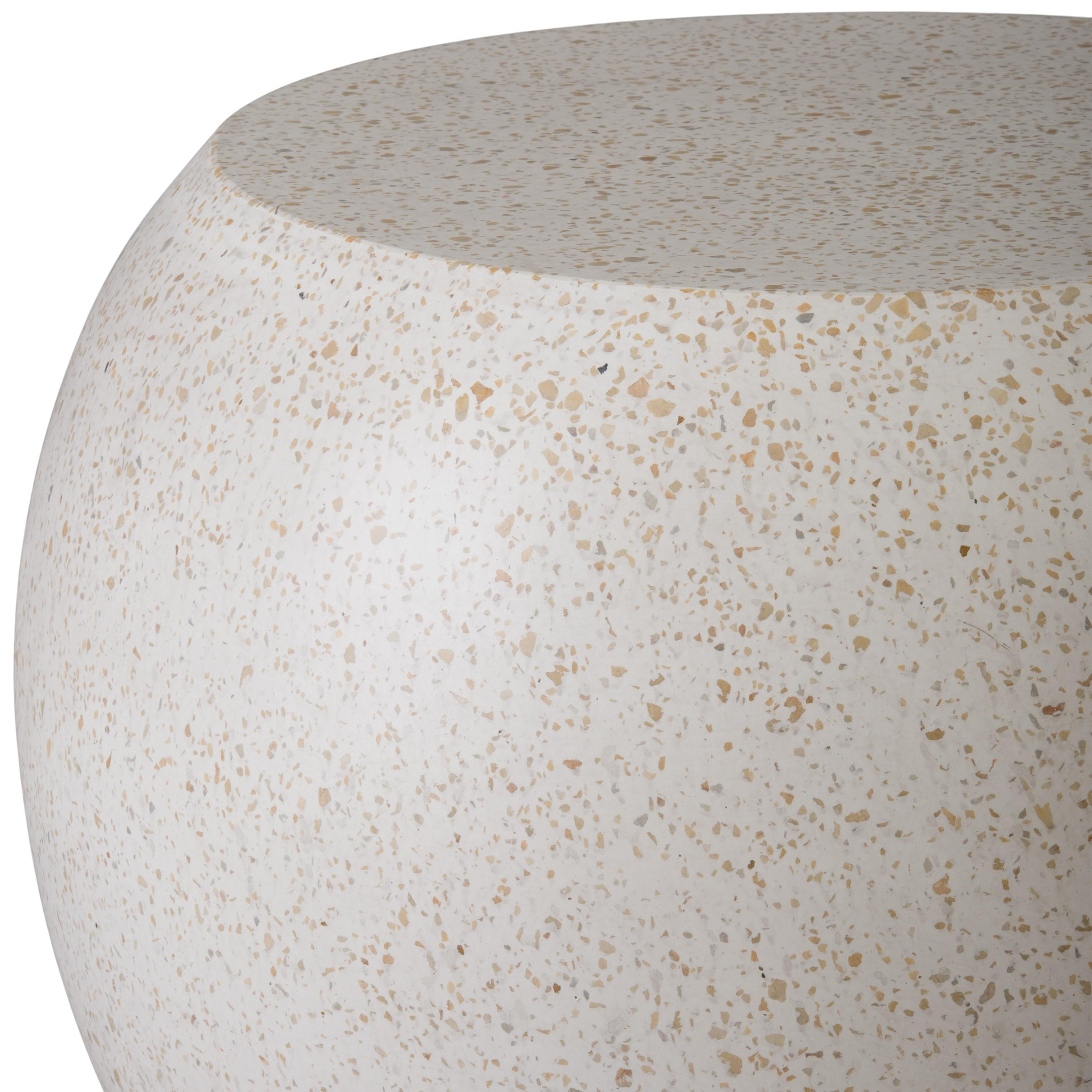 Convex 19 in. Yellow Terrazzo Garden Stool/Side Table