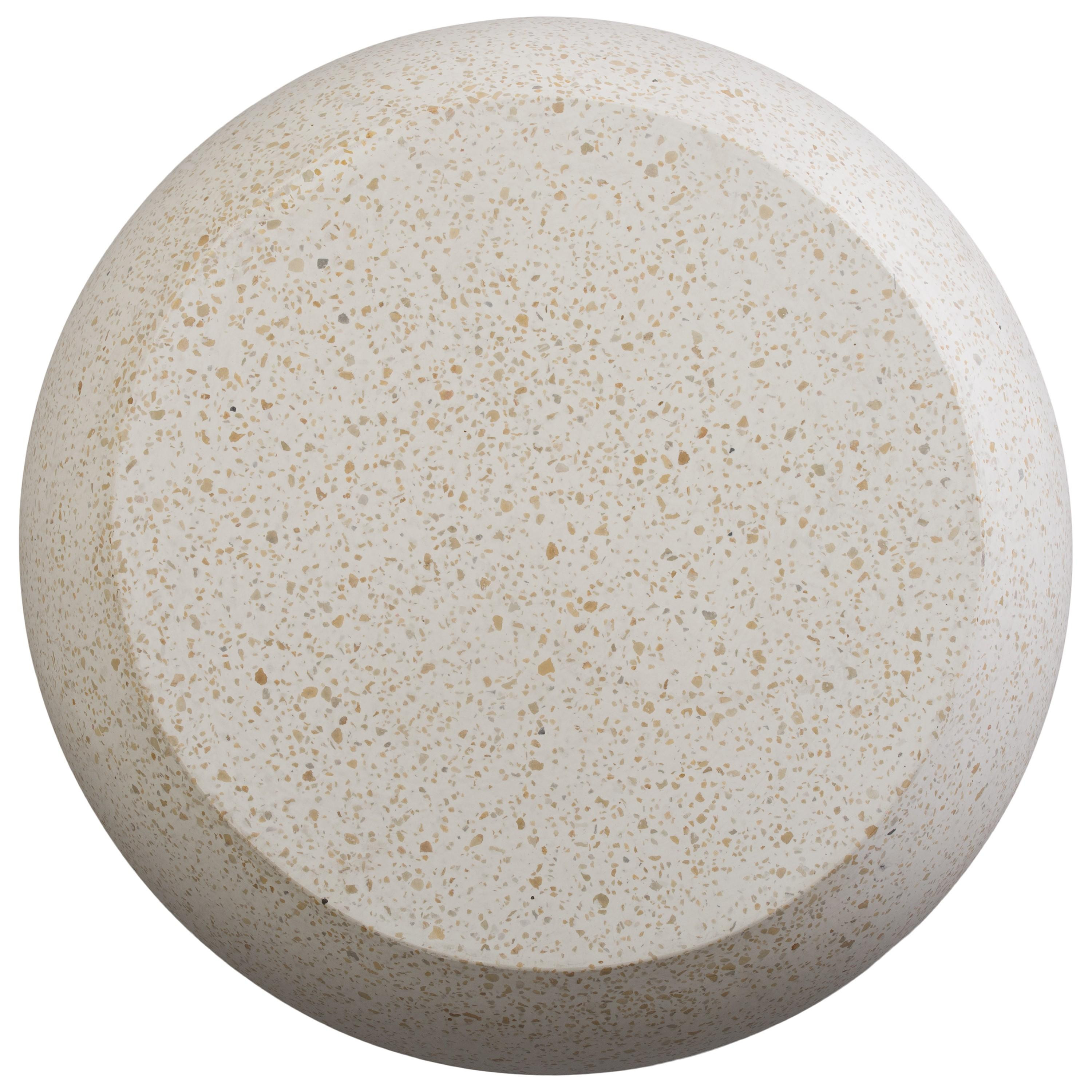 Convex 19 in. Yellow Terrazzo Garden Stool/Side Table