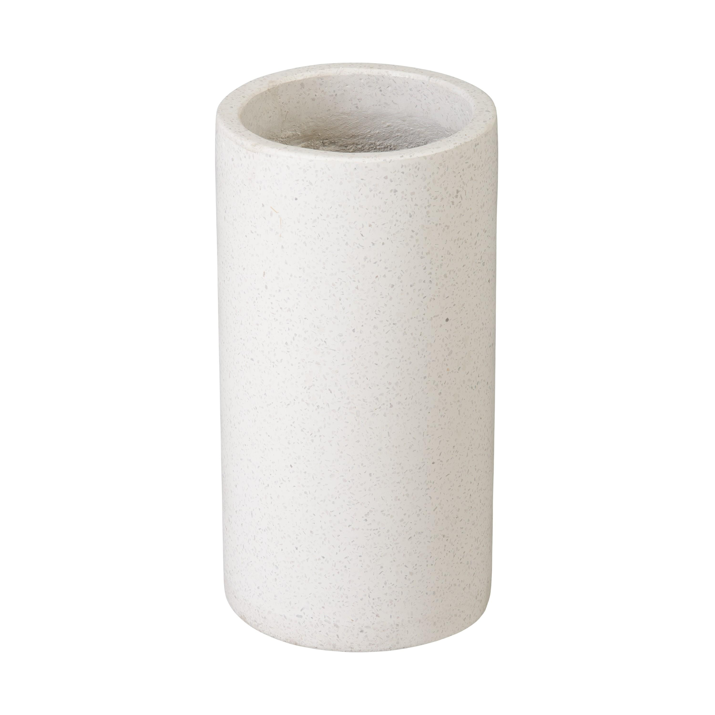 19 in. White Terrazzo Umbrella Stand