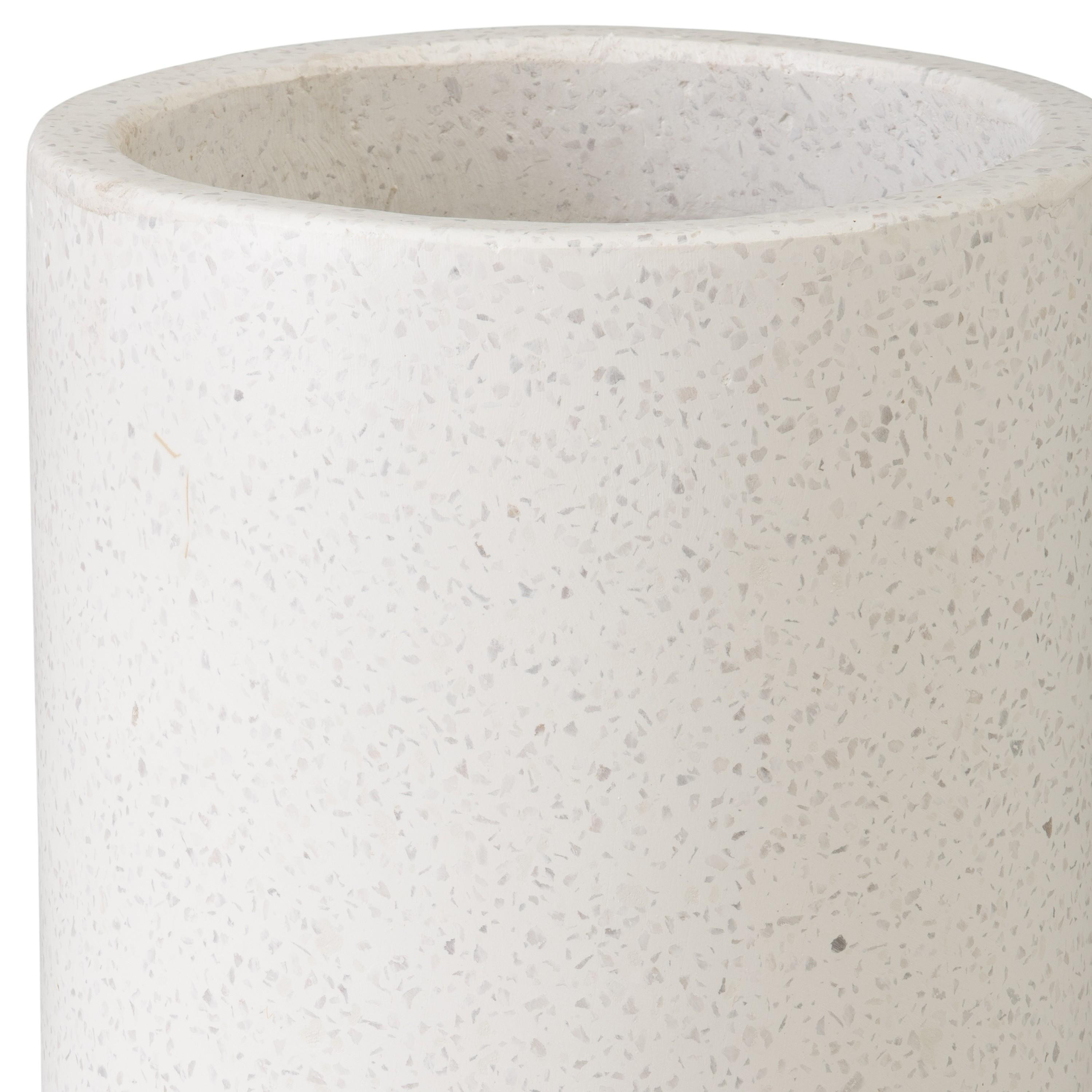 19 in. White Terrazzo Umbrella Stand