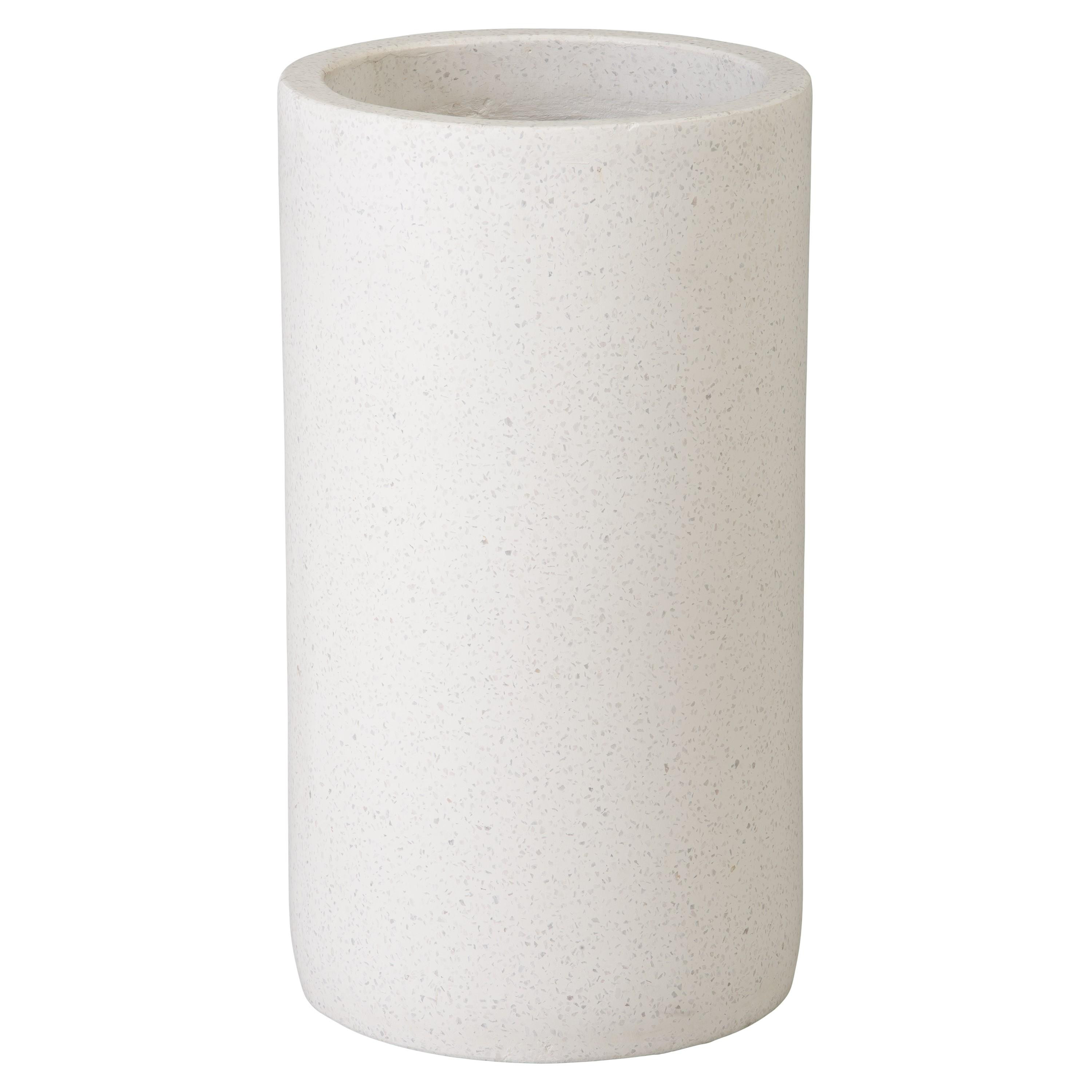 23 in. White Terrazzo Umbrella Stand