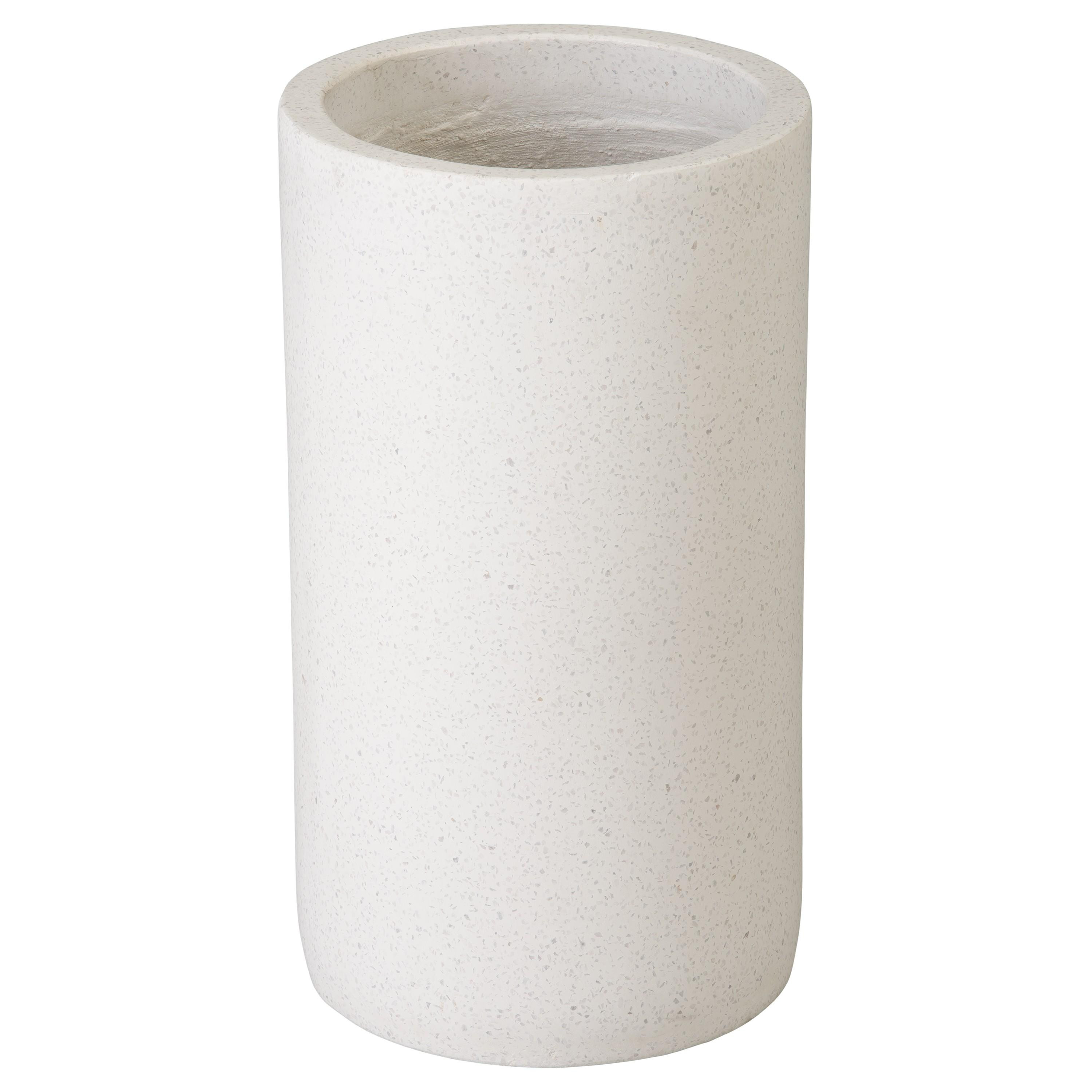 23 in. White Terrazzo Umbrella Stand