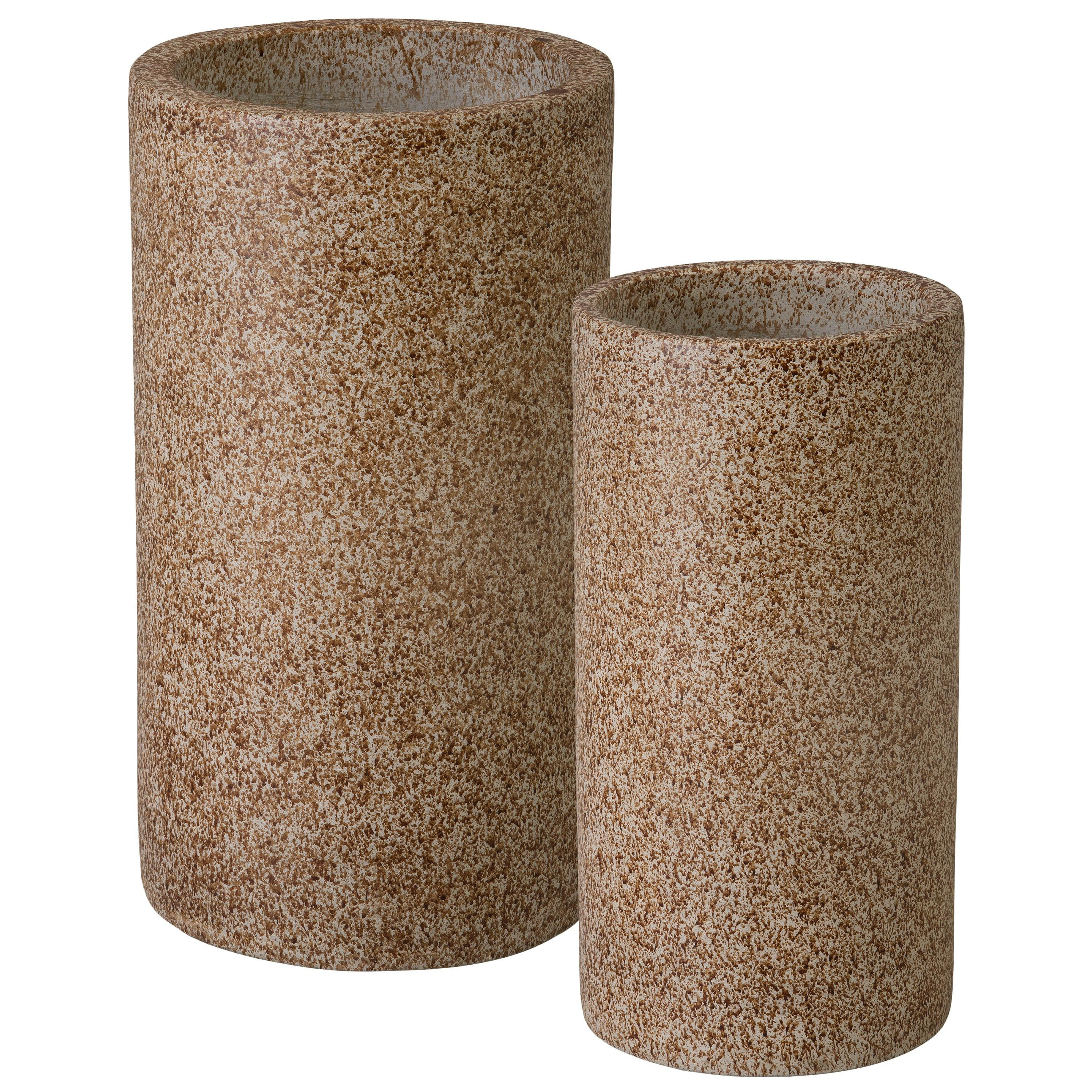 Set of 2 Moss Terrazzo Umbrella Stands