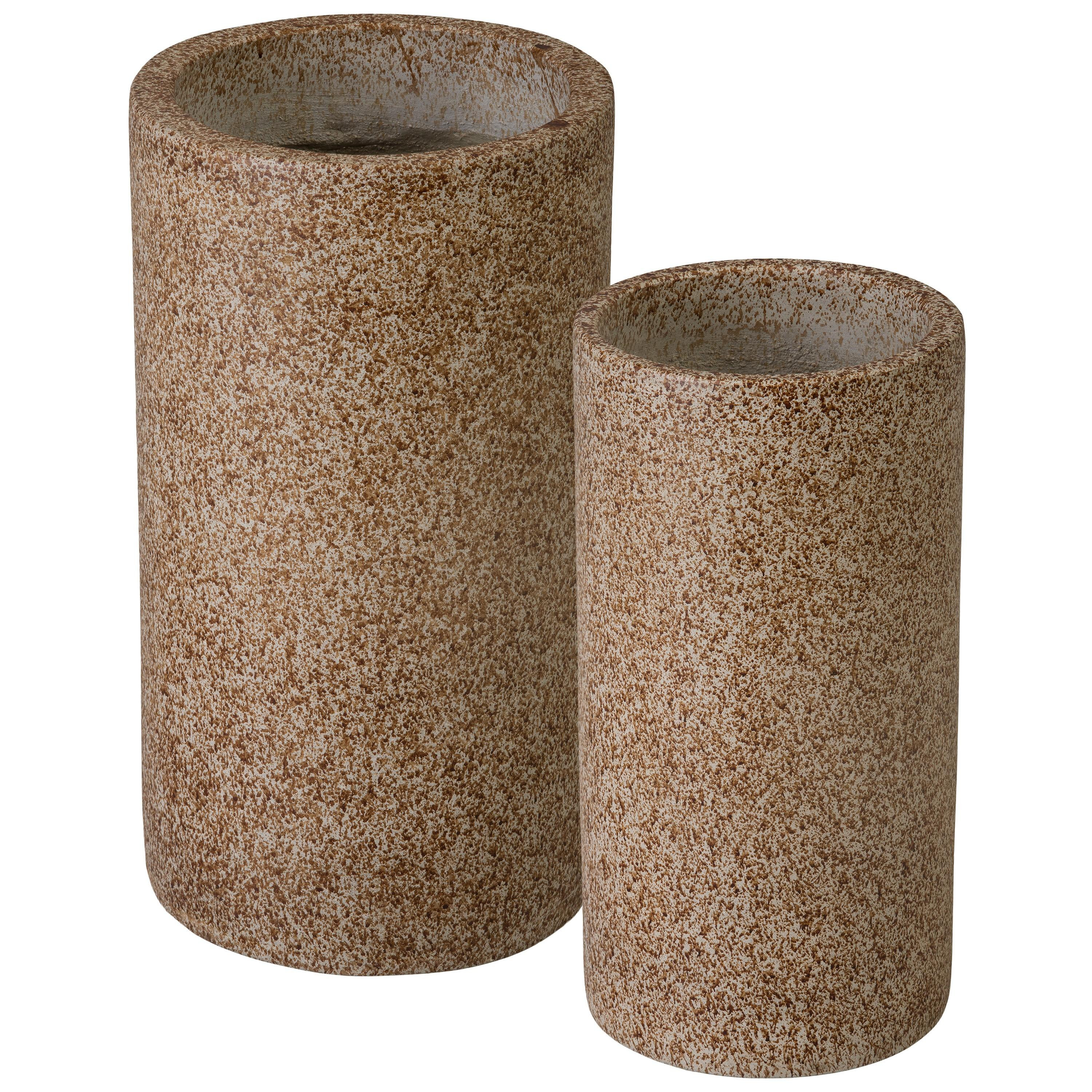 Set of 2 Moss Terrazzo Umbrella Stands