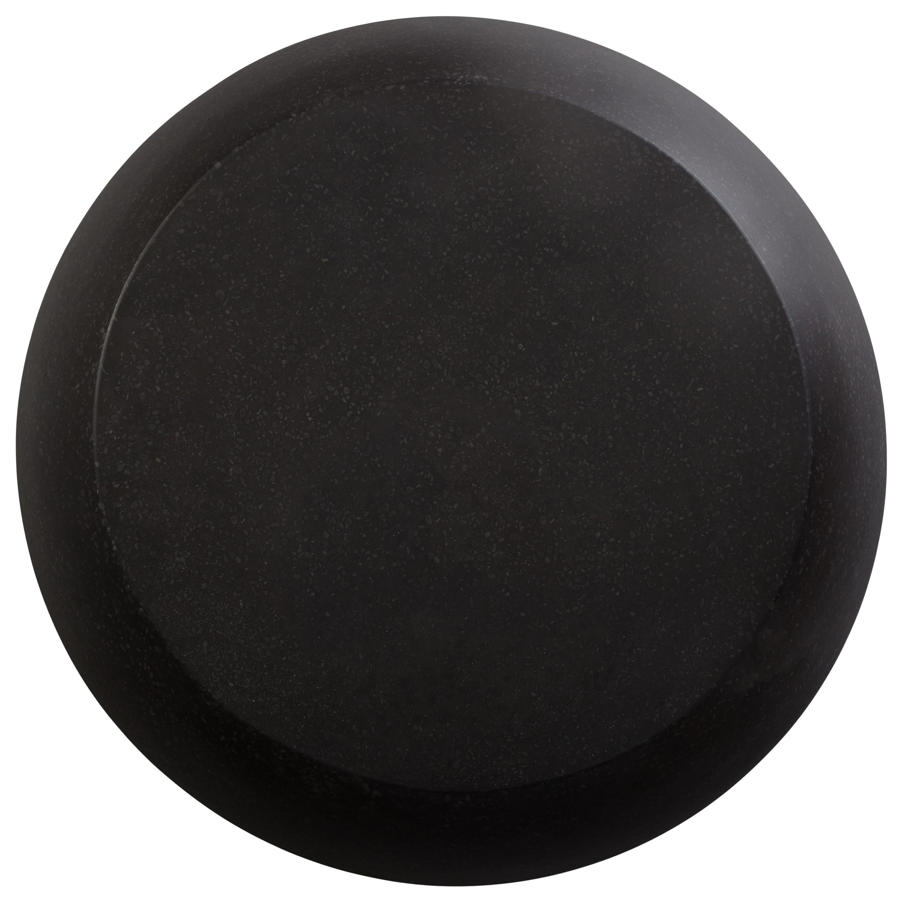 Convex 19 in. Black Terrazzo Garden Stool/Side Table