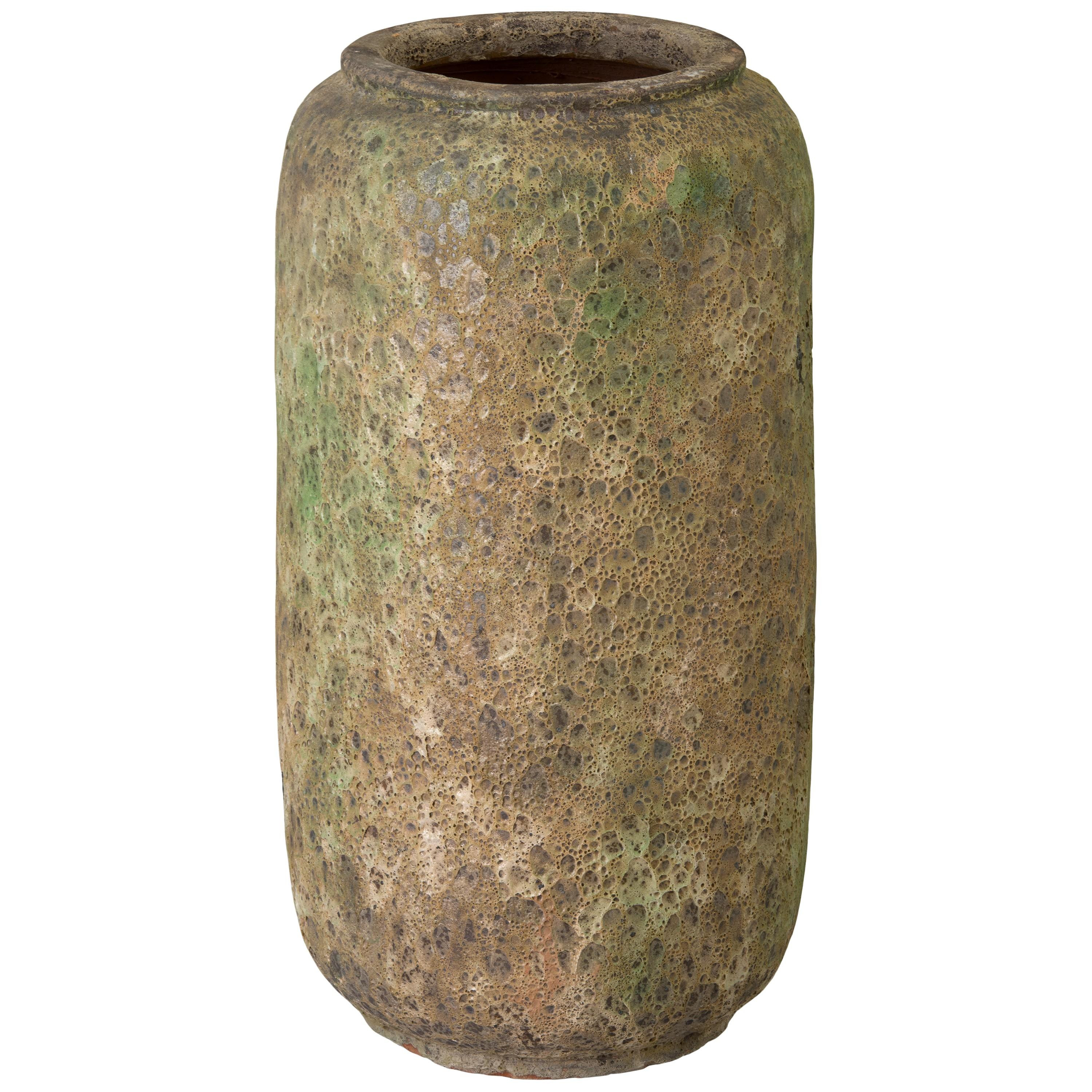 Squat 36.5 in. Reef Green Ceramic Jar