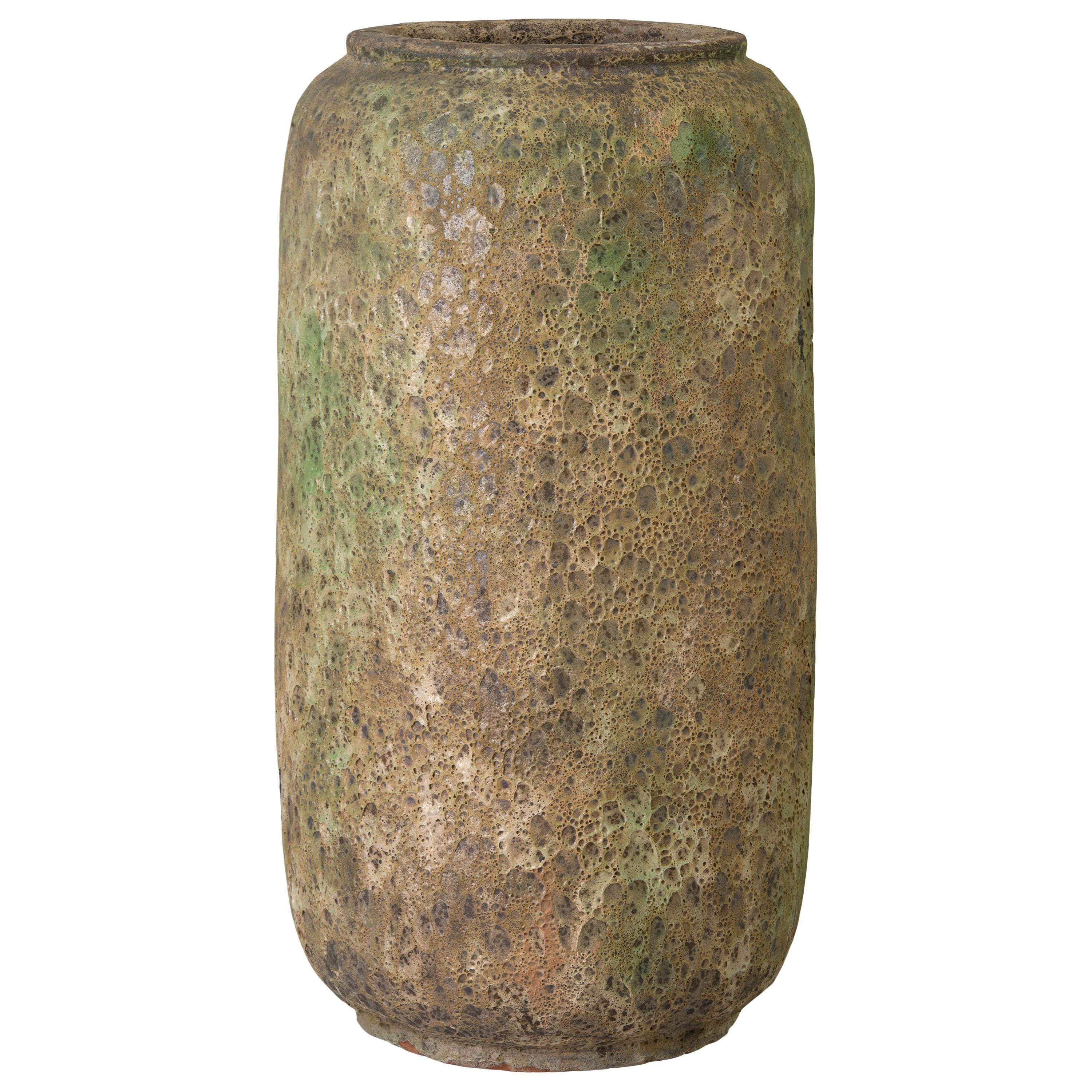 Squat 36.5 in. Reef Green Ceramic Jar