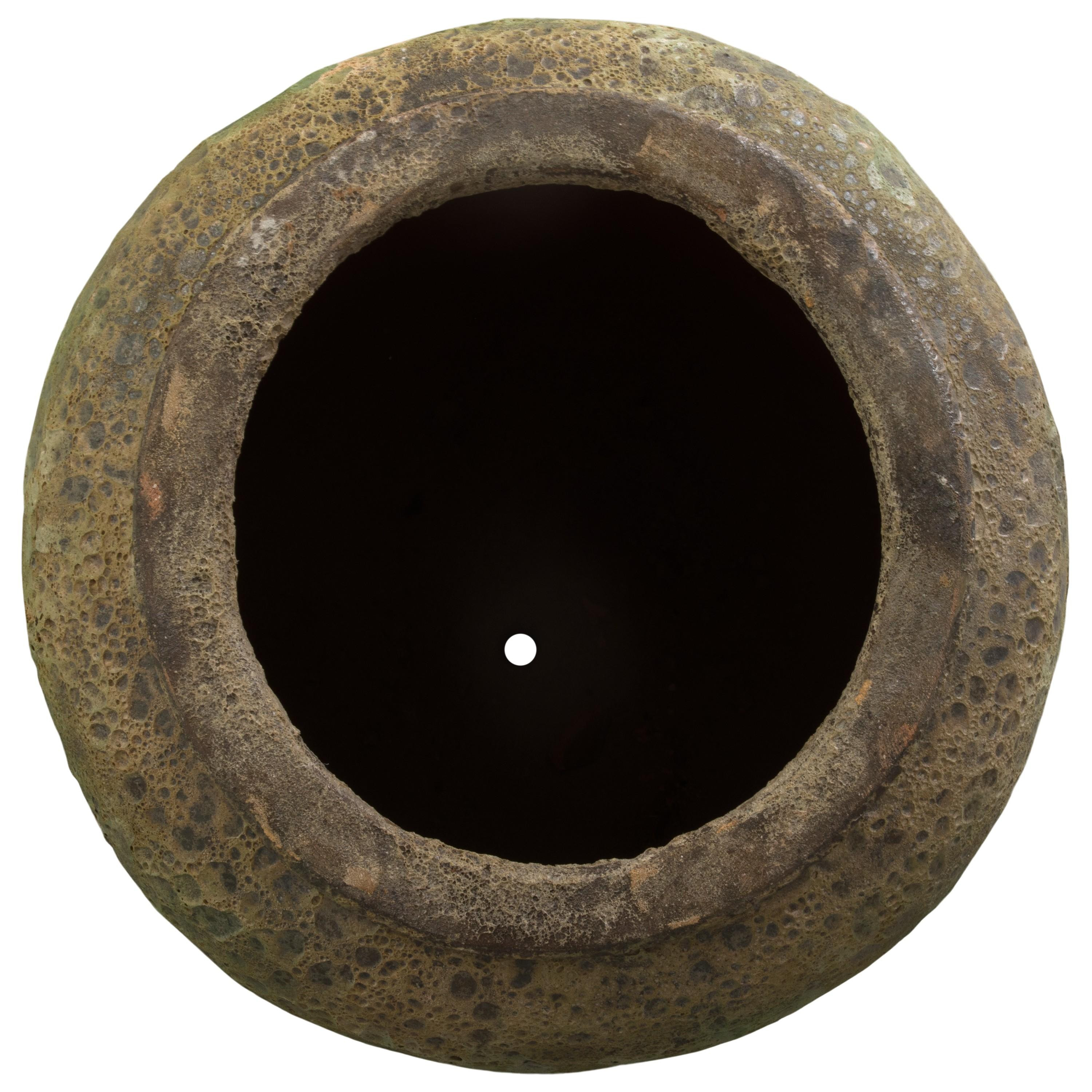 Squat 36.5 in. Reef Green Ceramic Jar