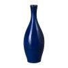 27 in. Round Blue Ceramic Bottle Vase