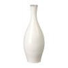 27 in. Round Moon White Ceramic Bottle Vase