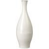 31 in. Round Moon White Ceramic Bottle Vase