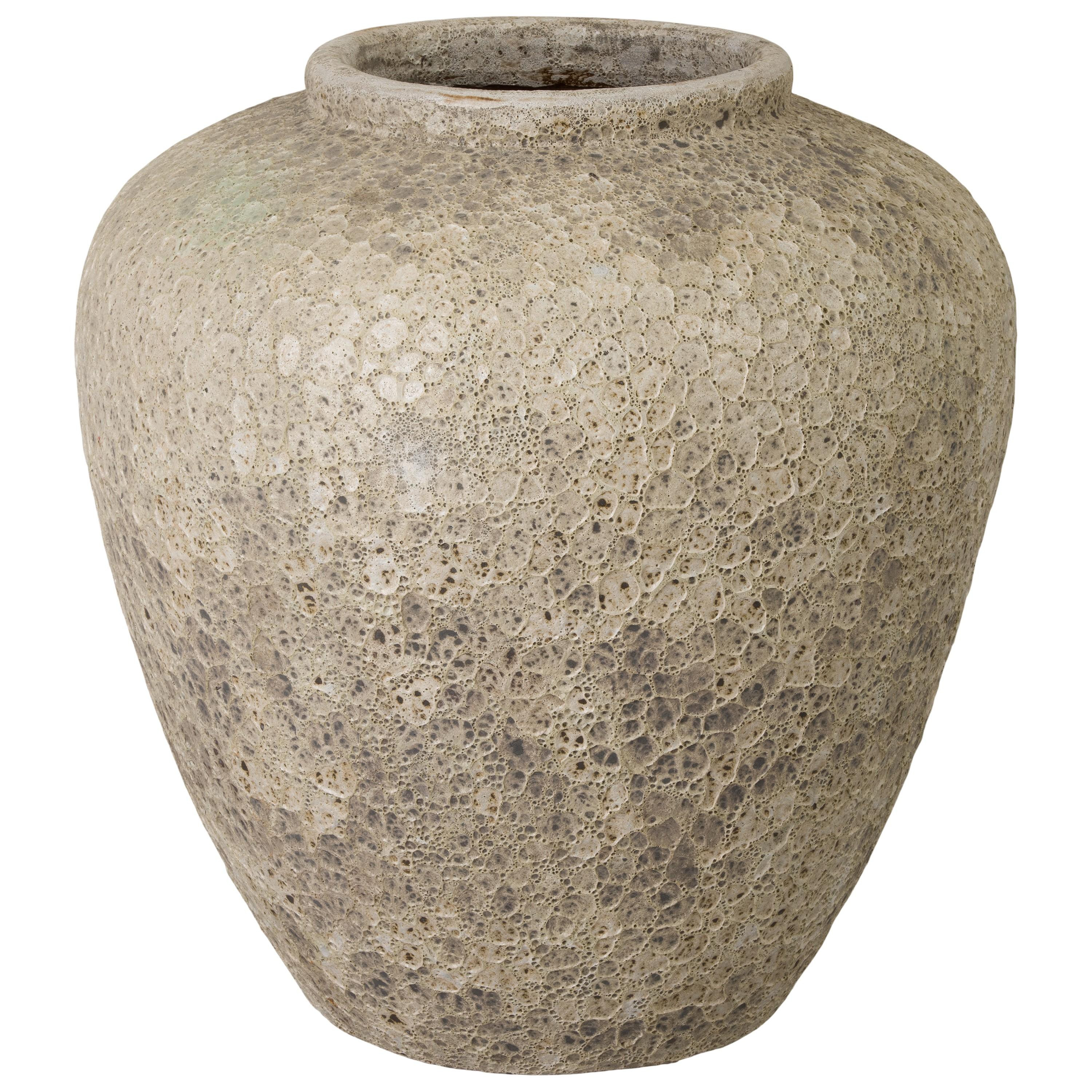 30.5 in. Reef White Ceramic Olive Jar