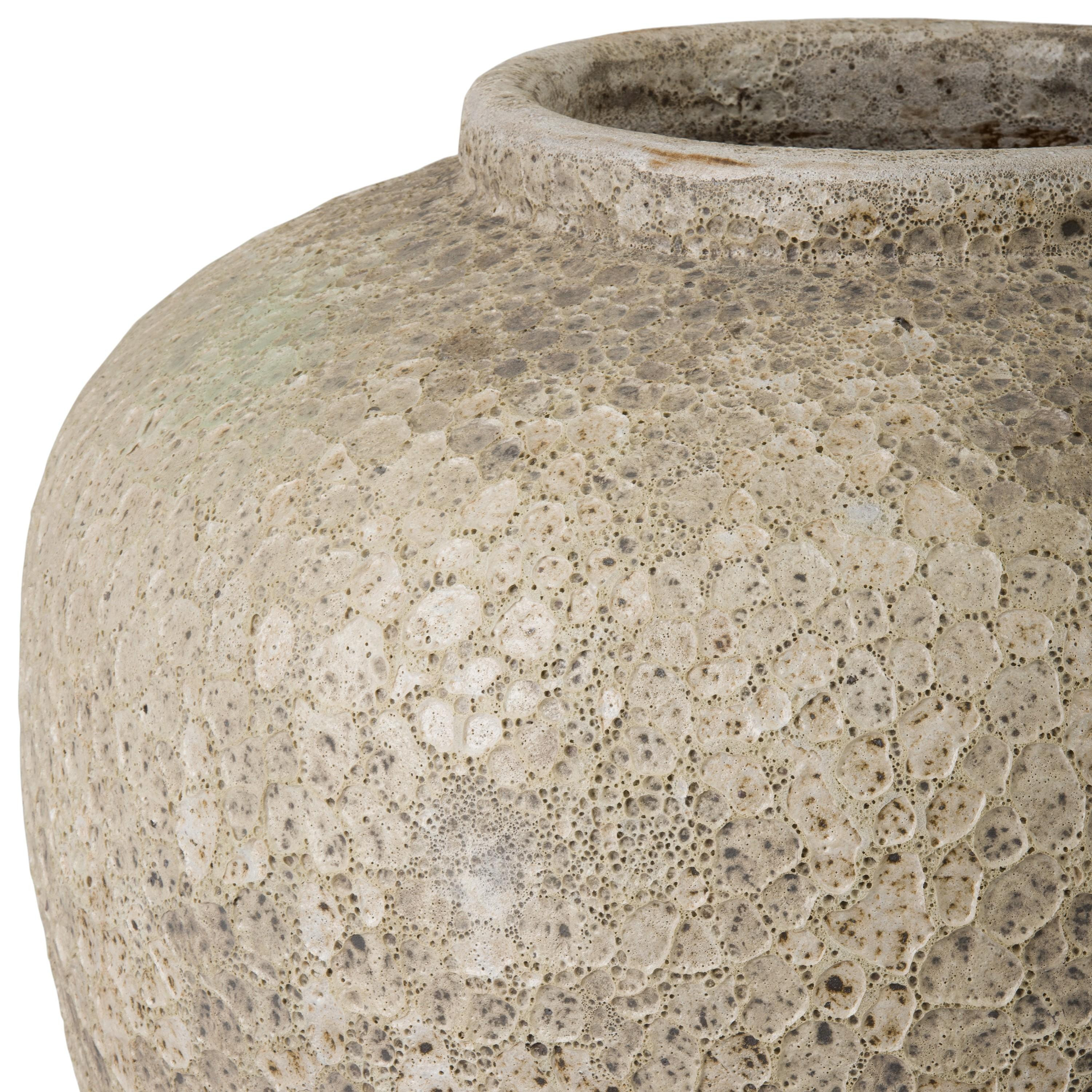 30.5 in. Reef White Ceramic Olive Jar