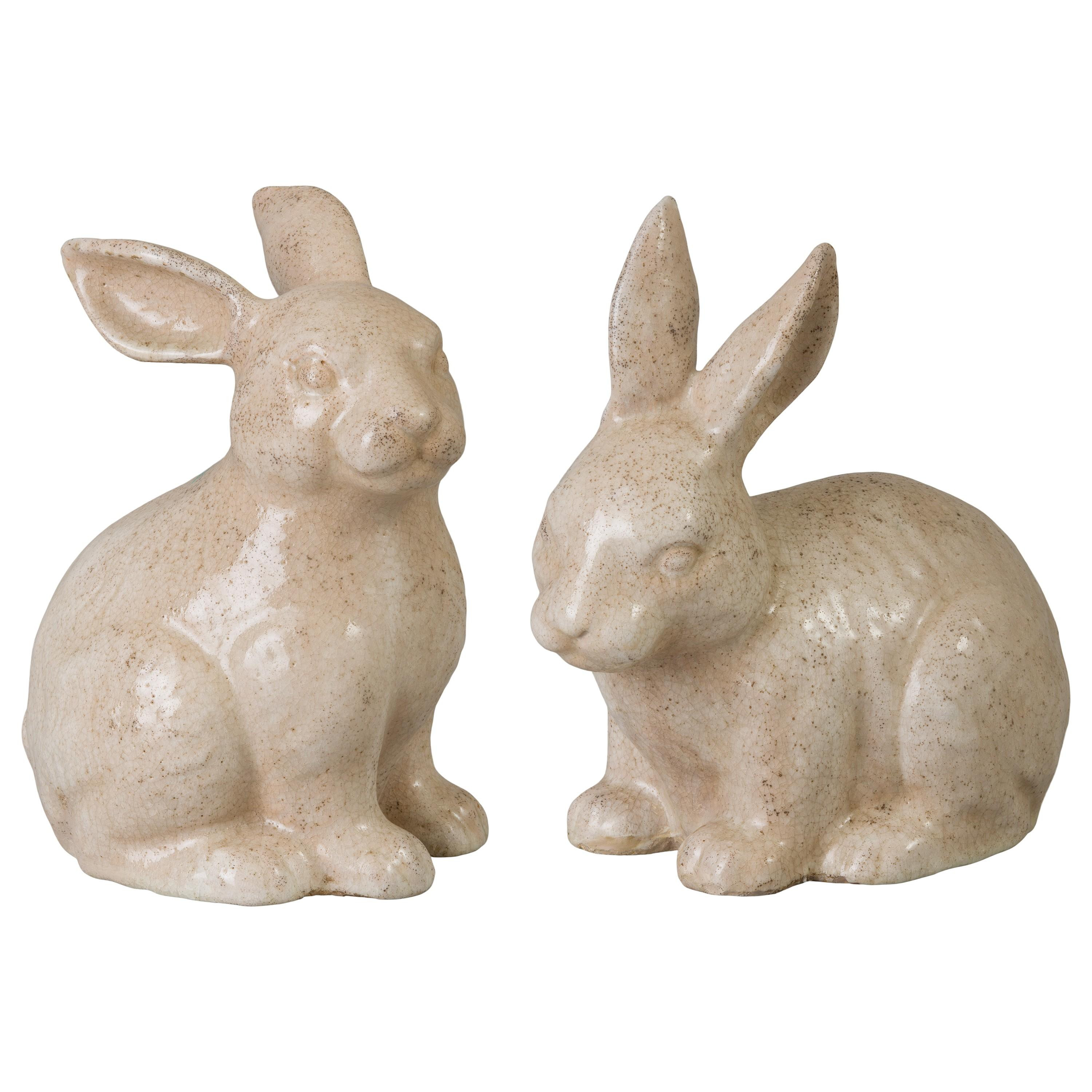 Pair of Ceramic Rabbits
