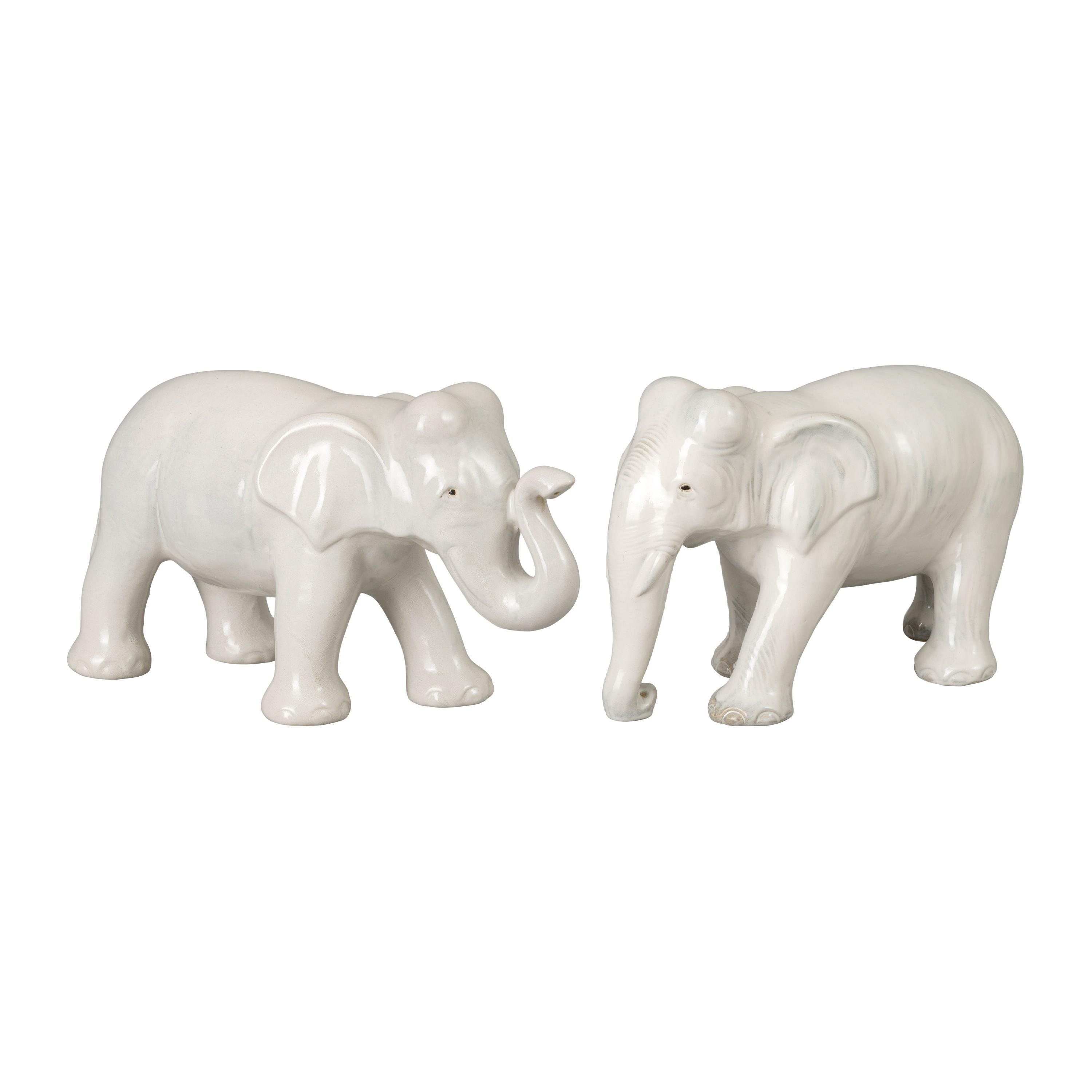 Pair of Ceramic Elephants