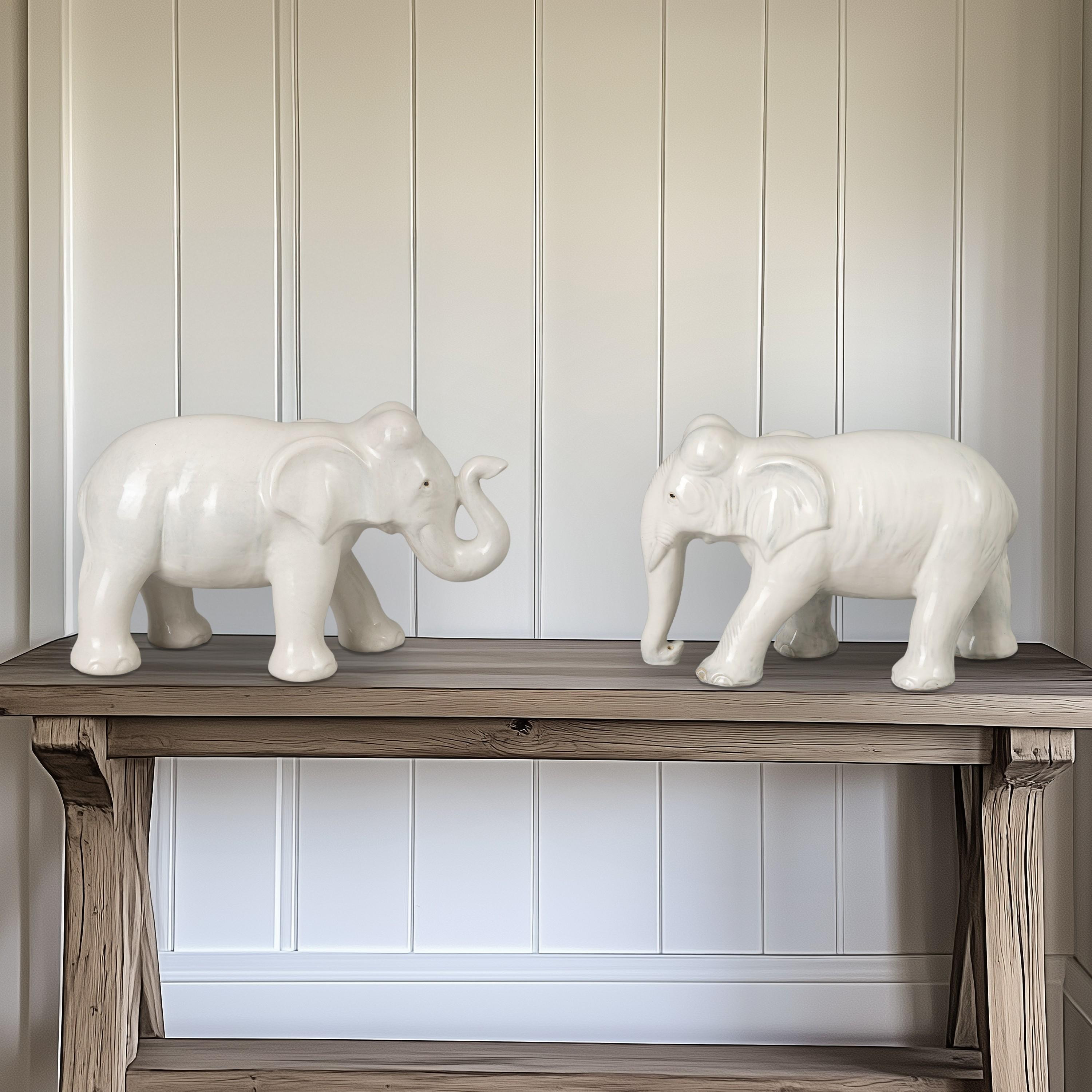 Pair of Ceramic Elephants