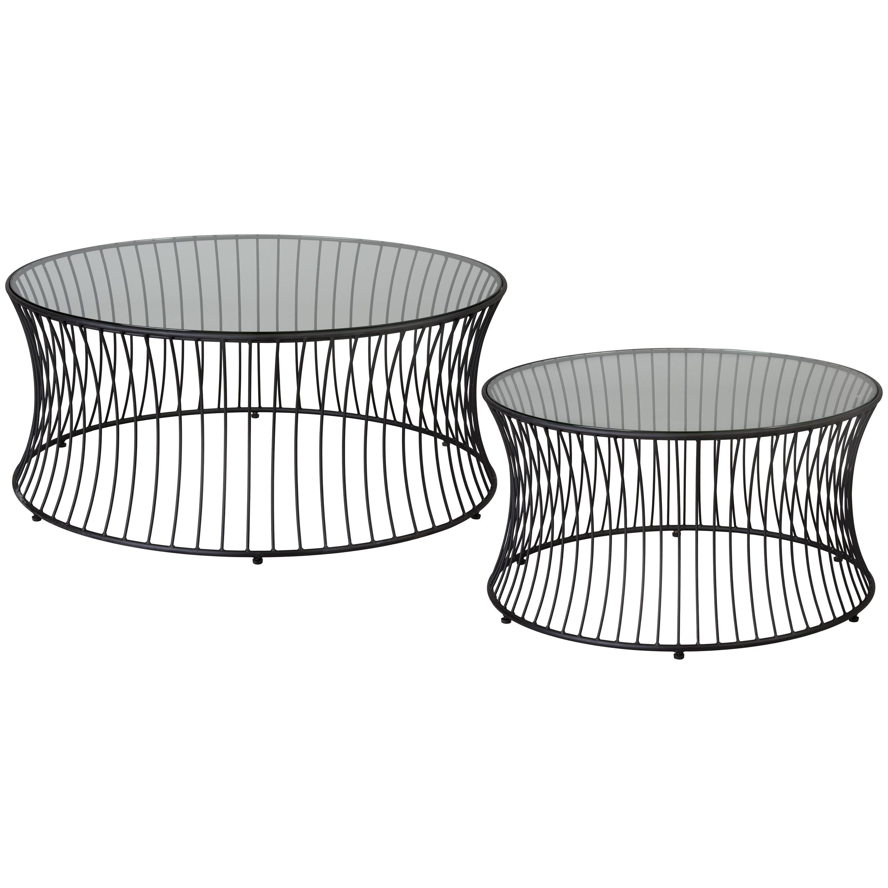 Cage Set of 2 Round Coffee Tables
