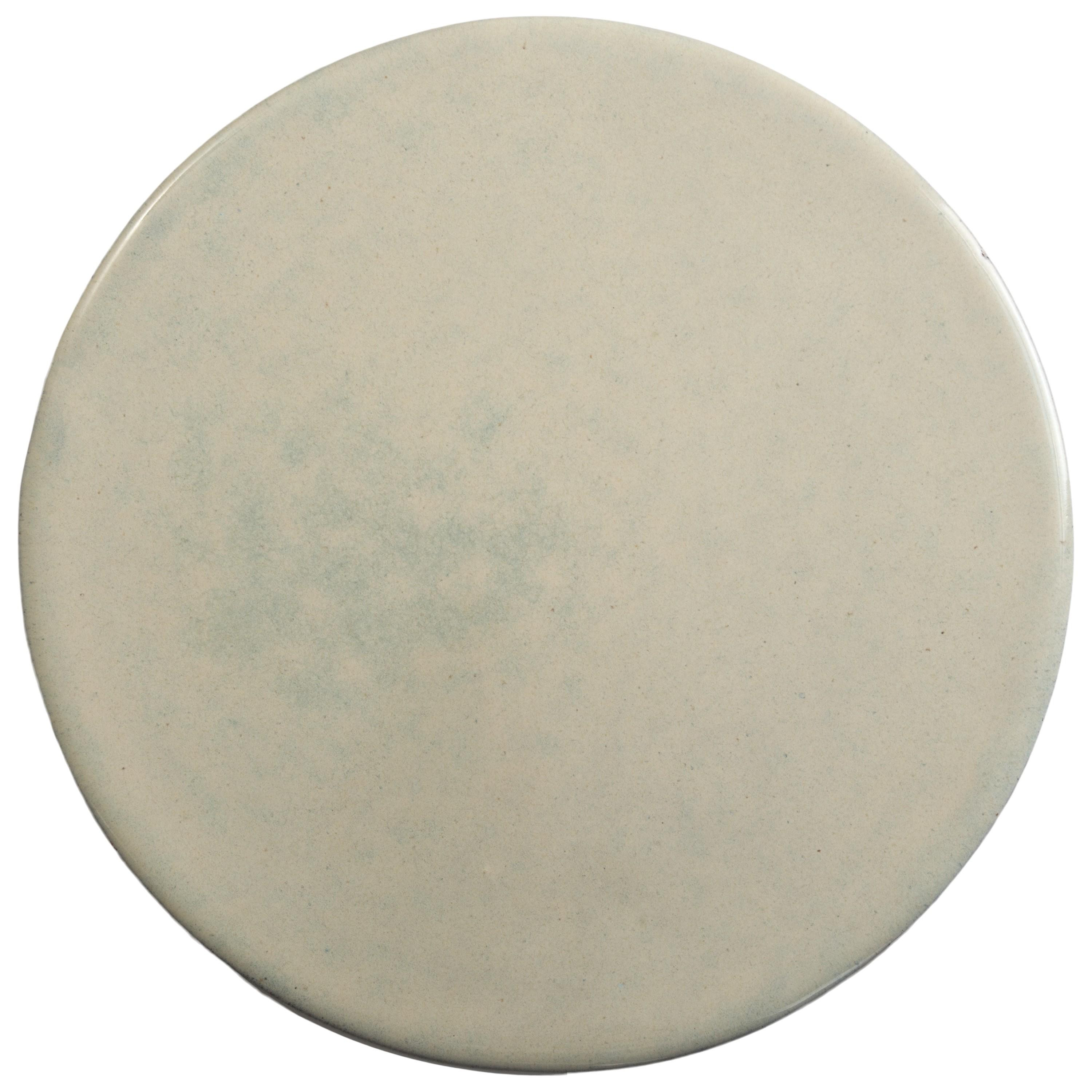 Four Handle 22 in. Cream Ceramic Garden Stool