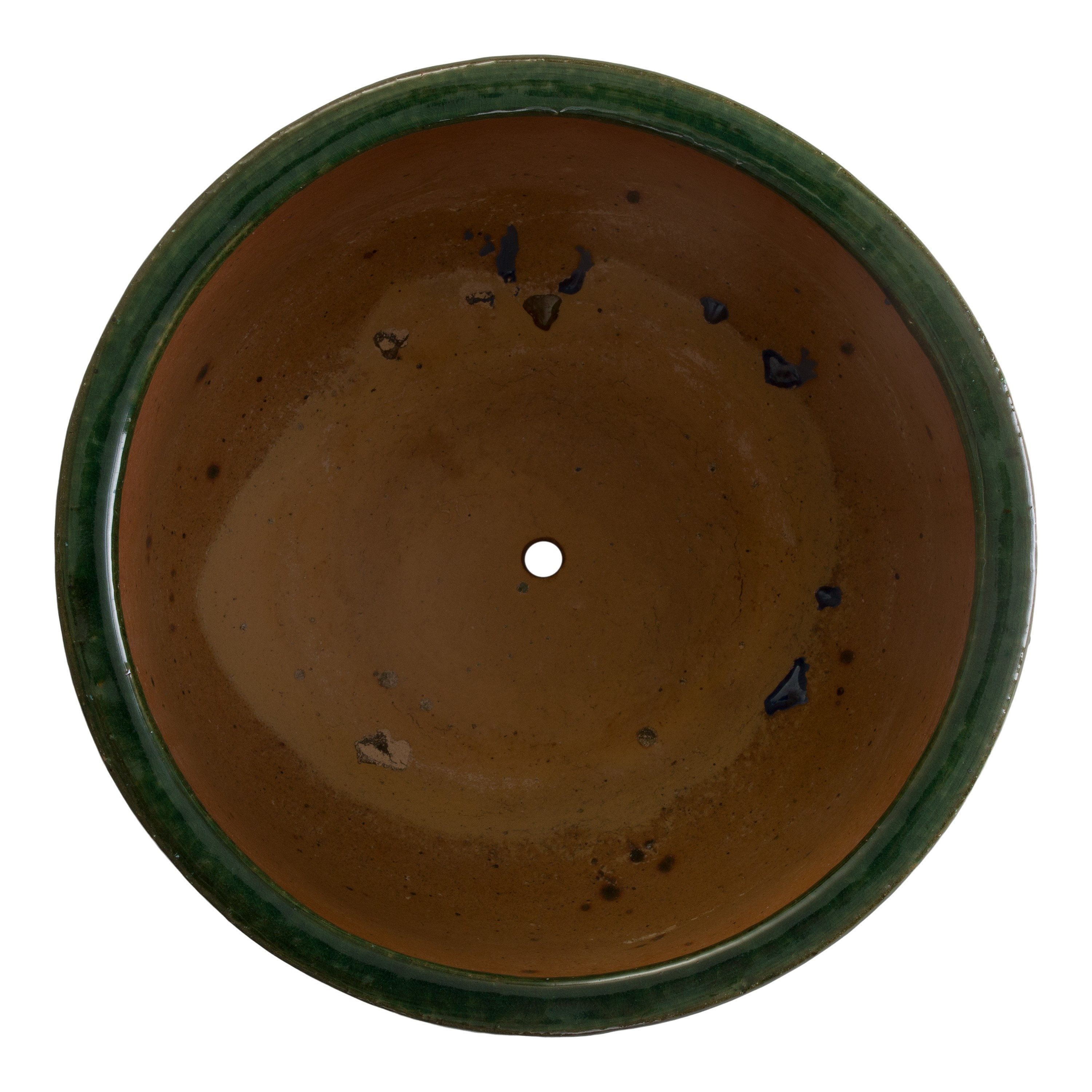 Barrel 20 in Round Green Ceramic Planter