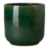 Barrel 20 in Round Green Ceramic Planter