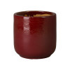 Barrel 16 in Round Red Ceramic Planter