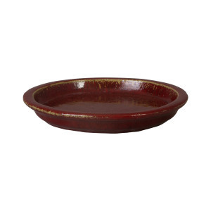 14 in. Red Ceramic Saucer