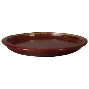 18 in. Red Ceramic Saucer