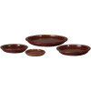 Set of 4 Red Ceramic Saucers