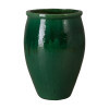 27 in. Lip Green Ceramic Planter