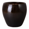 Ossal 23.5 in. Black Ceramic Planter