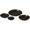 Set of 4 Black Ceramic Saucers