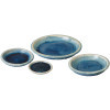 Set of 4 Blue Snow Ceramic Saucers