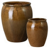 Set of 2 Tall Ceramic Planters