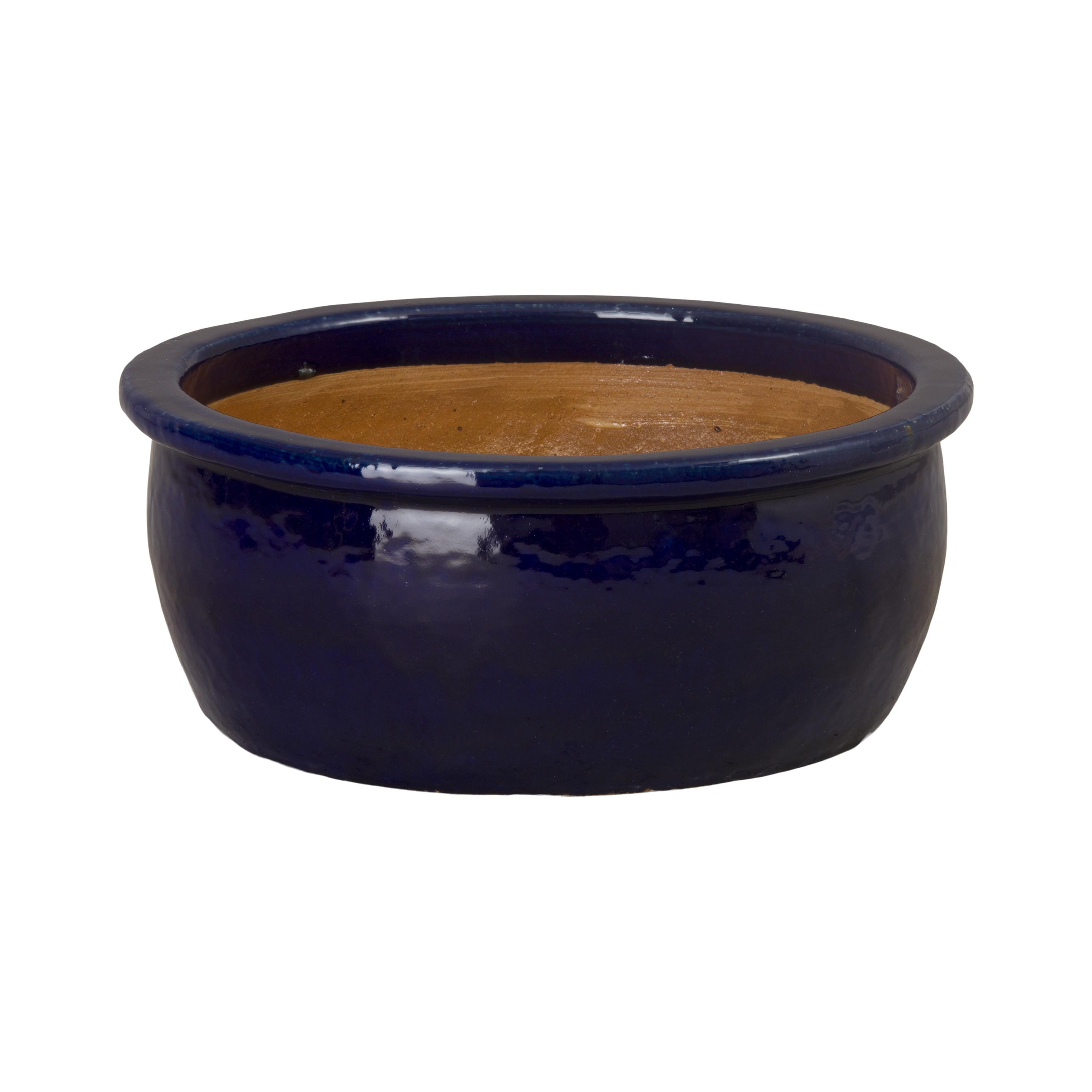 8 in. Shallow Ceramic Lip Planter